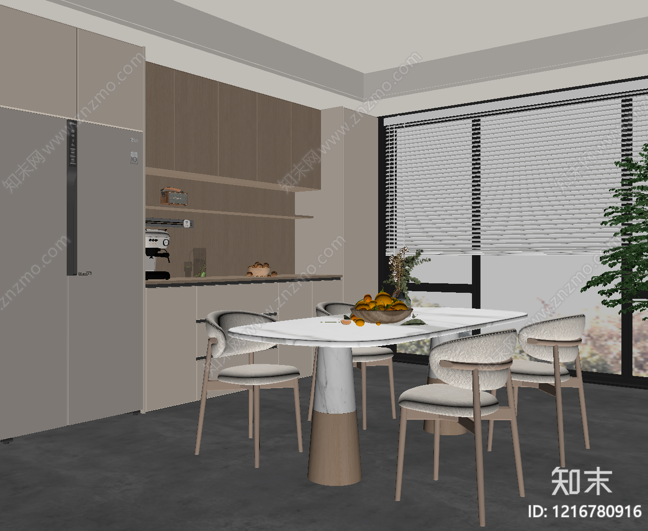 现代家居餐厅SU模型下载【ID:1216780916】