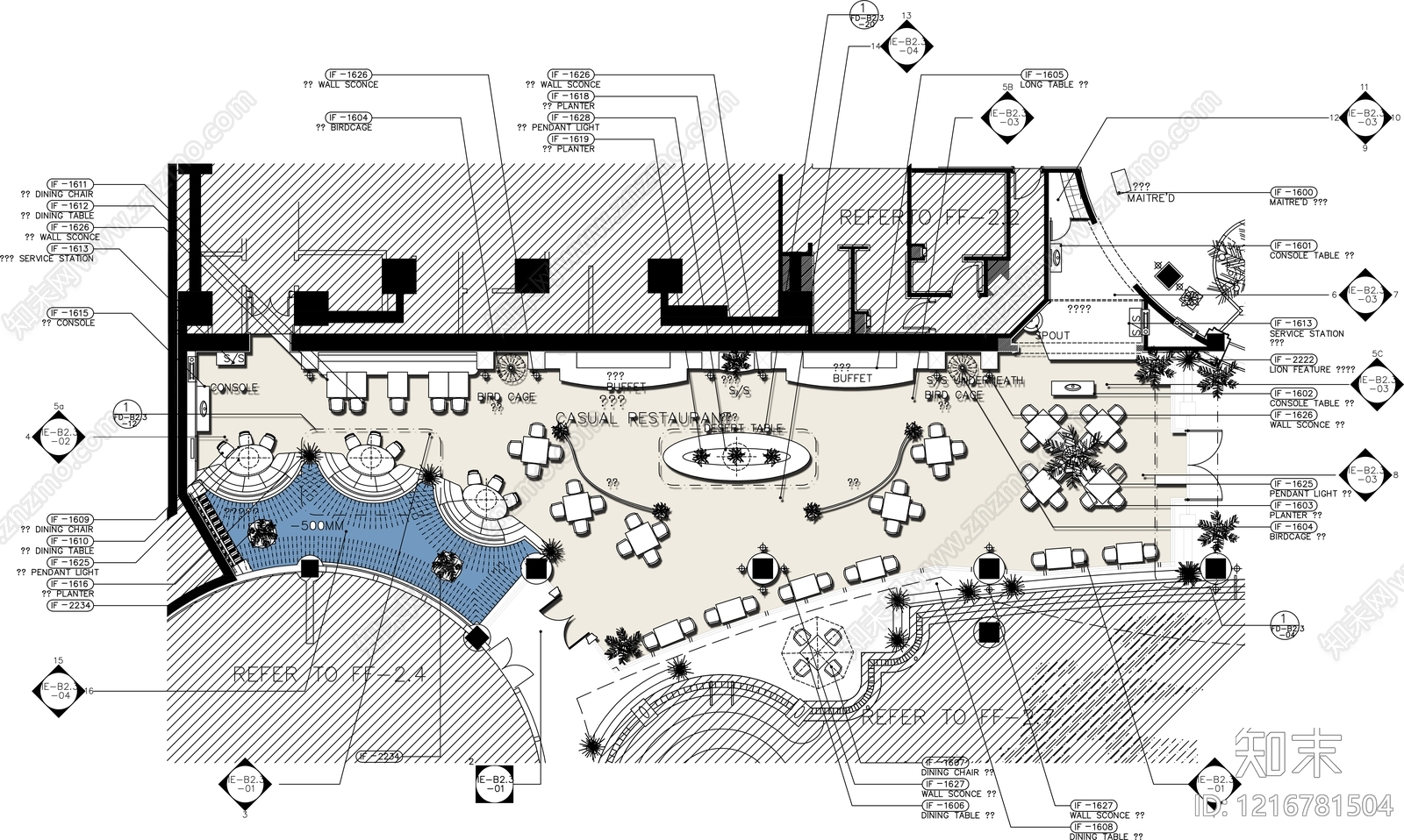 现代西餐厅施工图下载【ID:1216781504】