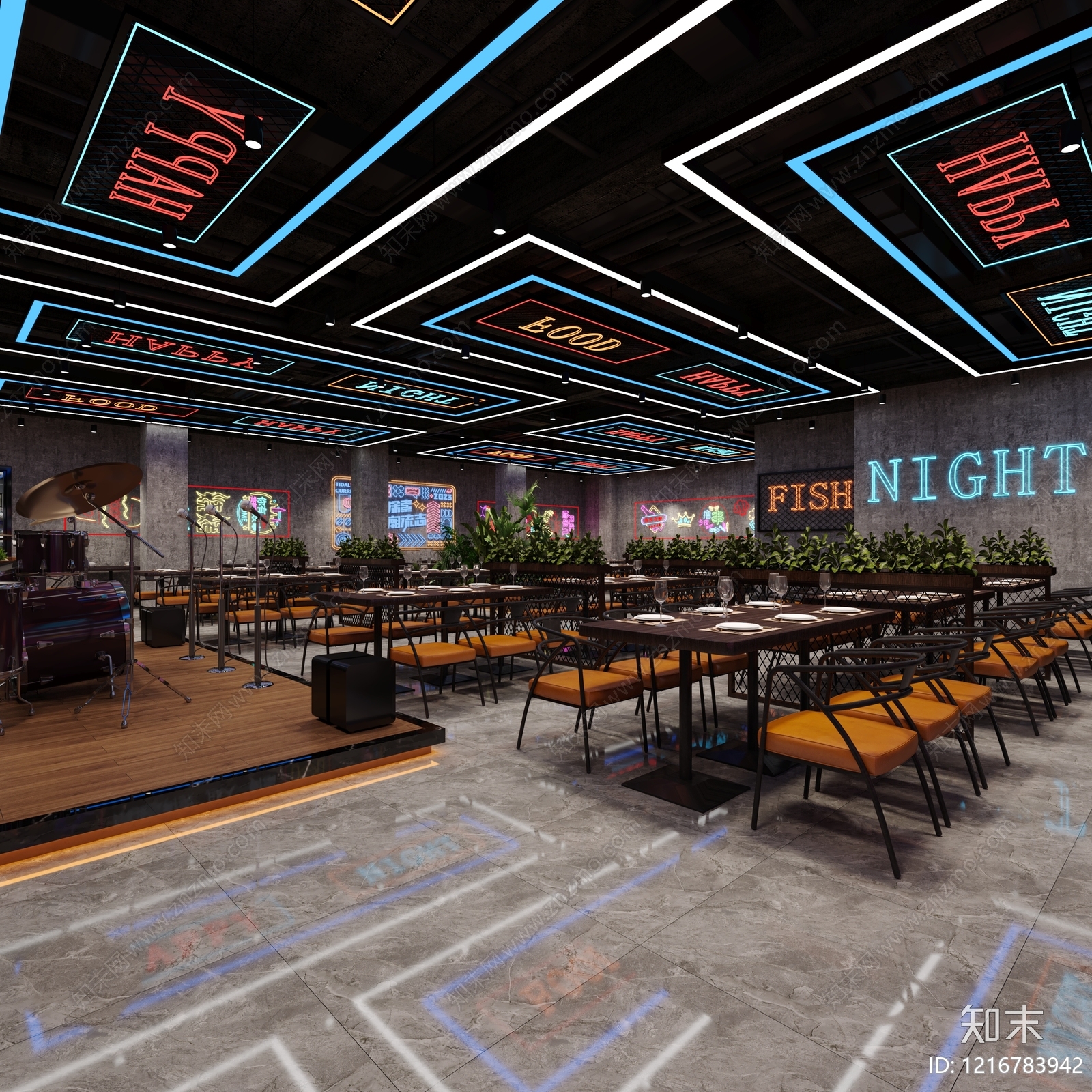工业风其他餐饮空间3D模型下载【ID:1216783942】
