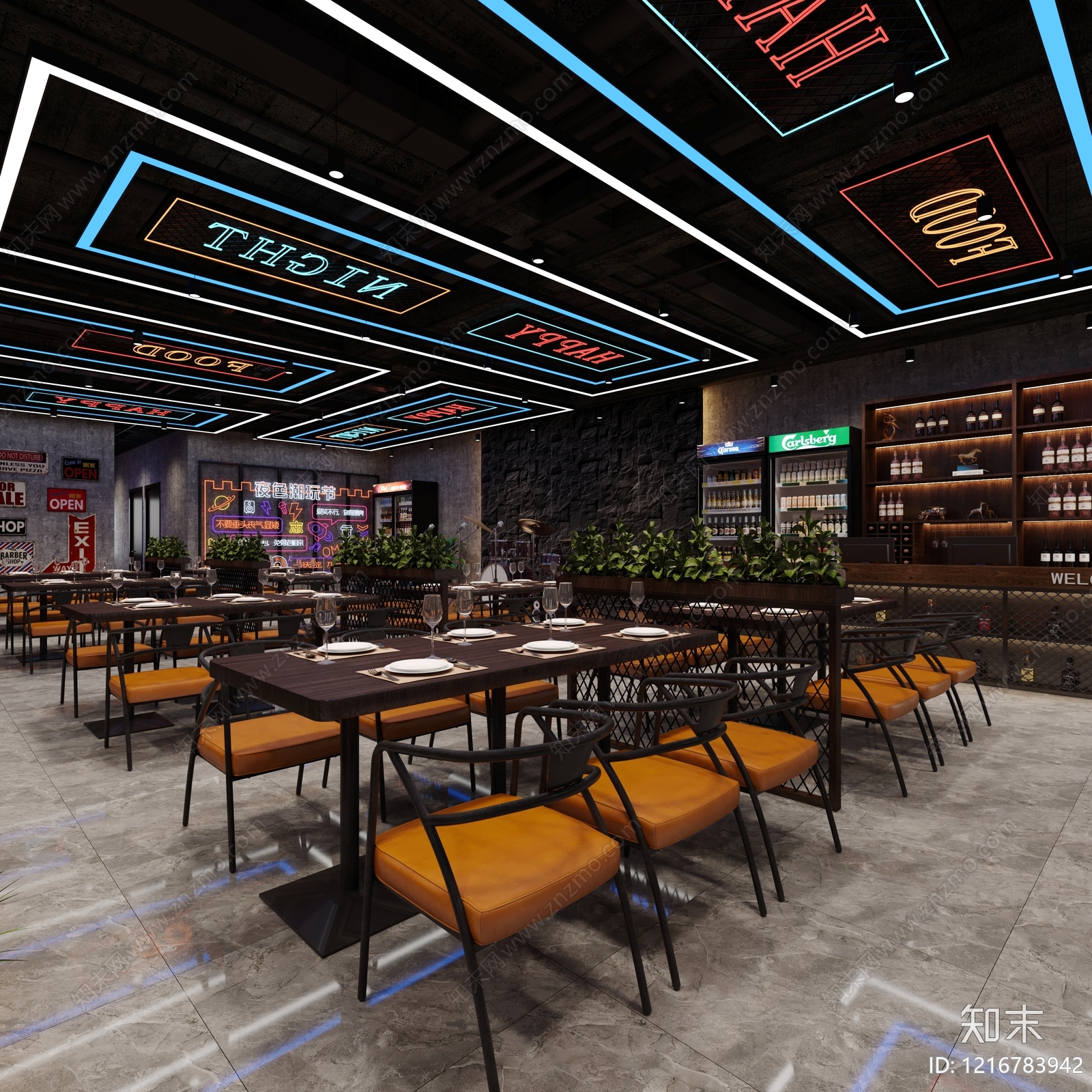 工业风其他餐饮空间3D模型下载【ID:1216783942】