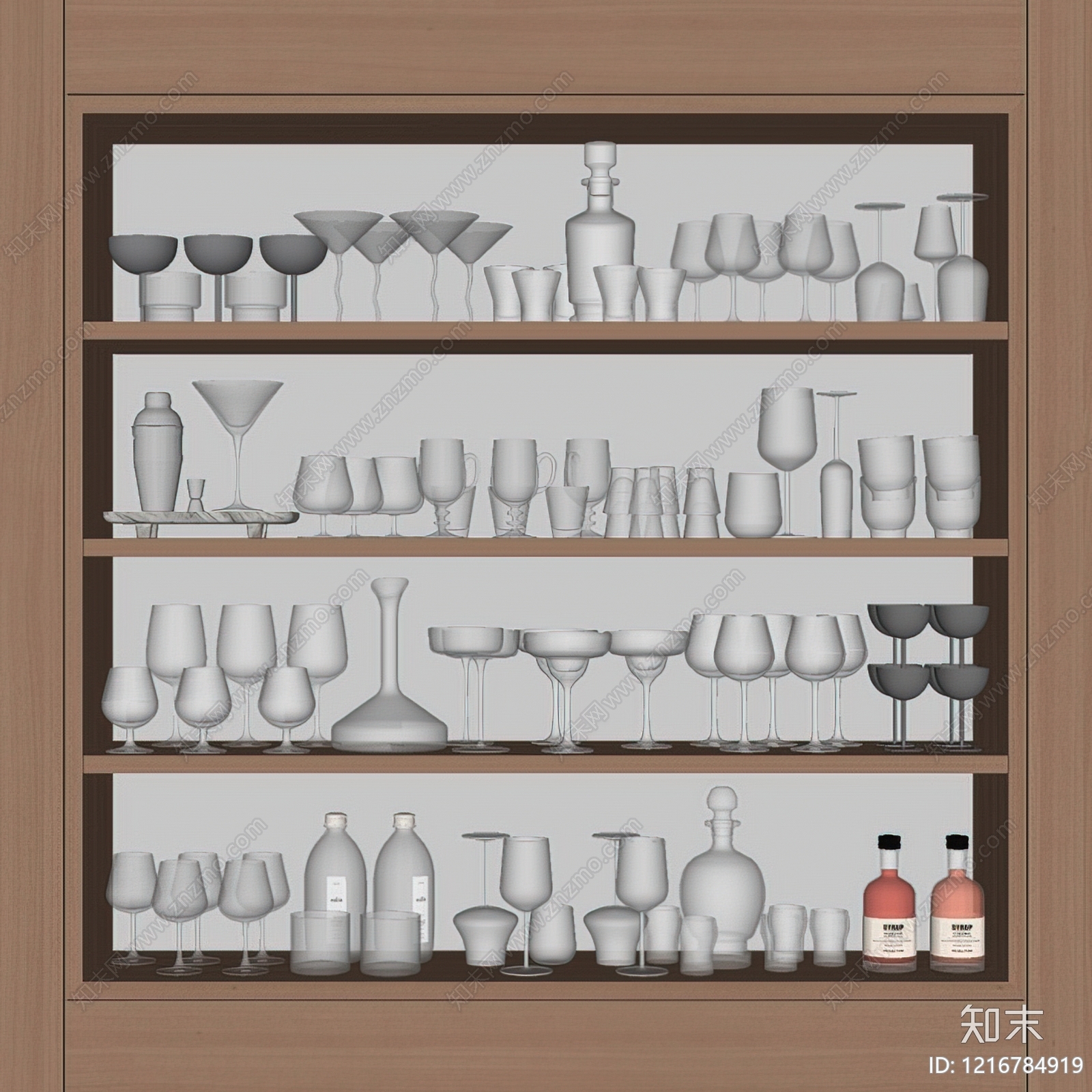 原木风酒具SU模型下载【ID:1216784919】