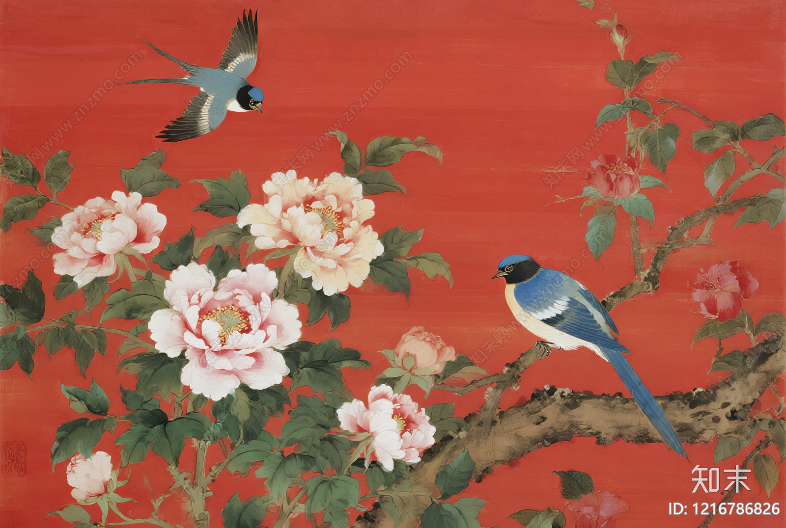 新中式装饰画贴图下载【ID:1216786826】