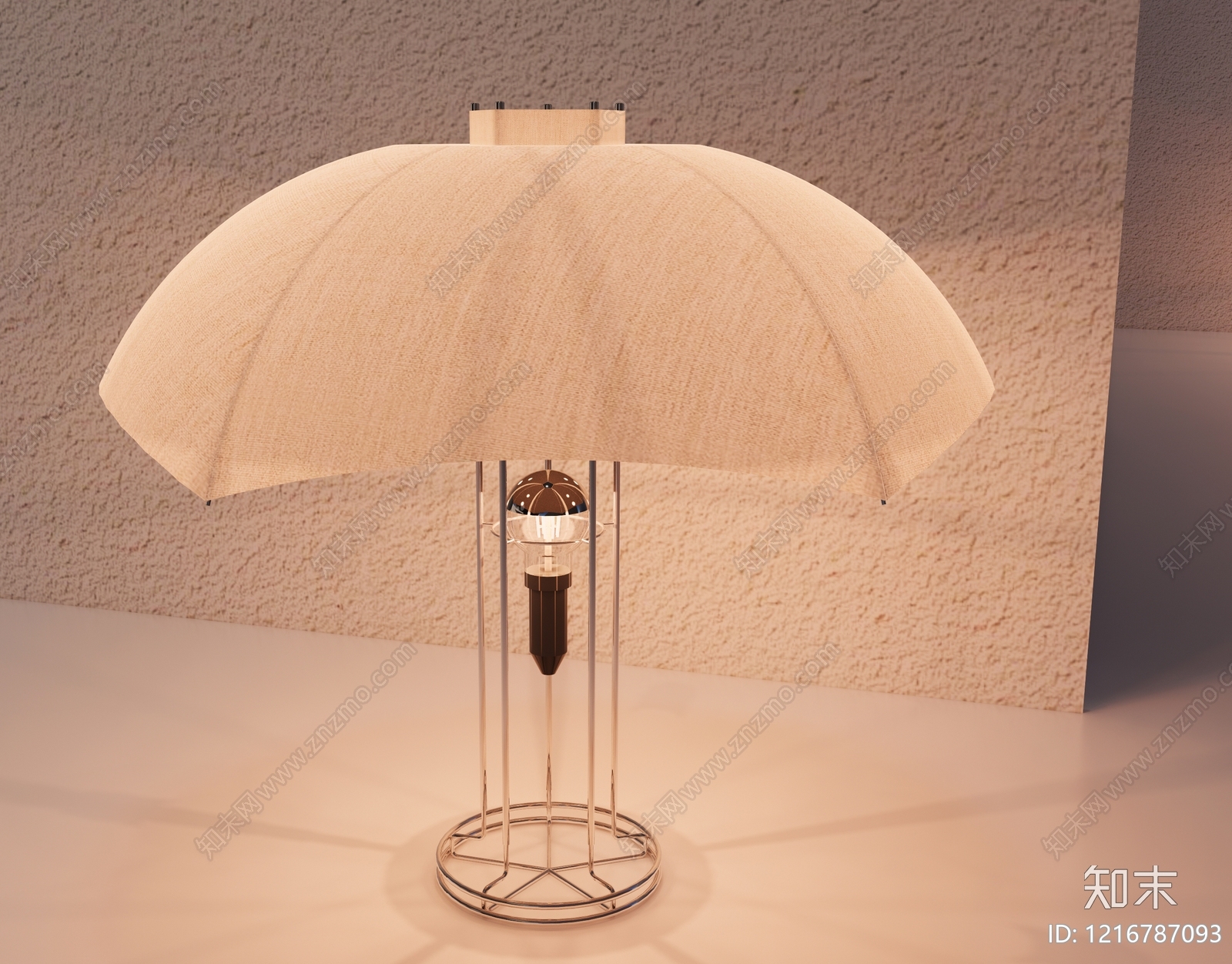 奶油风台灯3D模型下载【ID:1216787093】