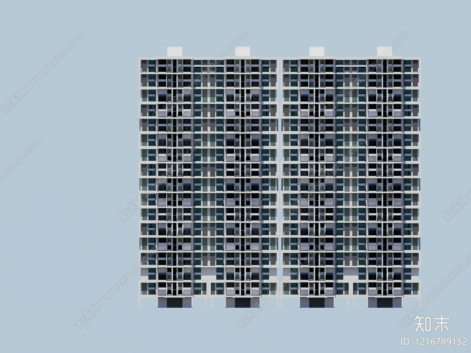 现代小高层住宅楼SU模型下载【ID:1216789152】