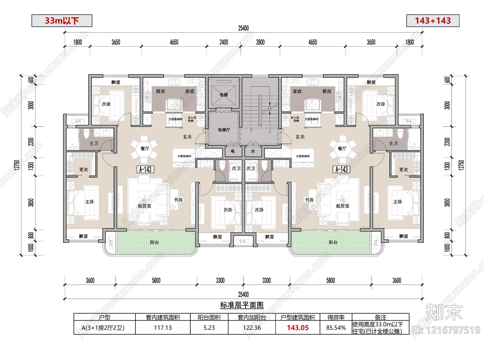 四居施工图下载【ID:1216797519】