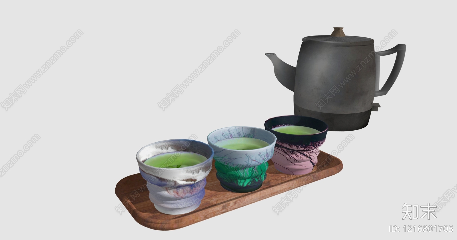 新中式茶具SU模型下载【ID:1216801705】