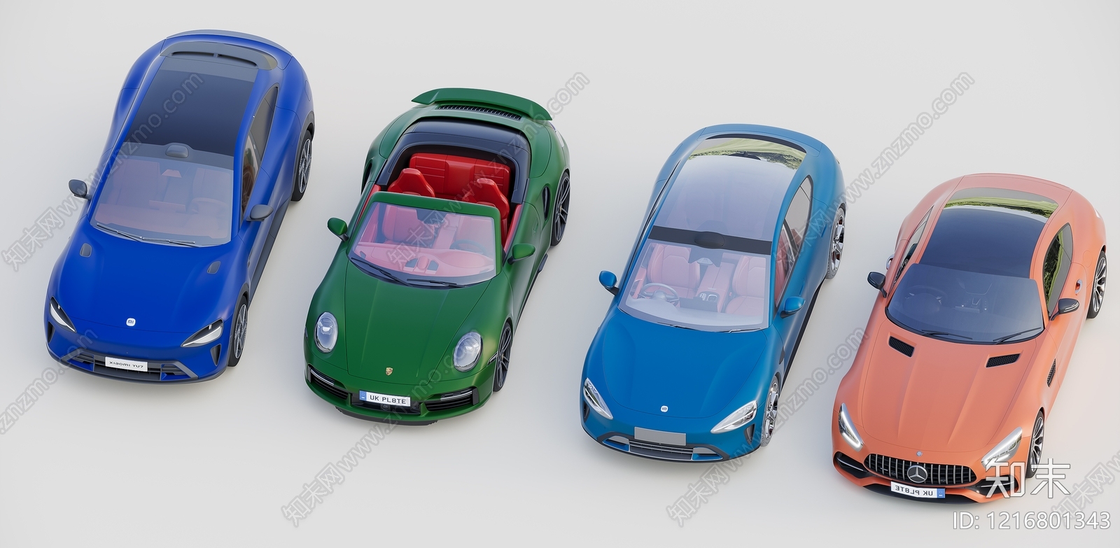 现代极简汽车3D模型渲染效果图