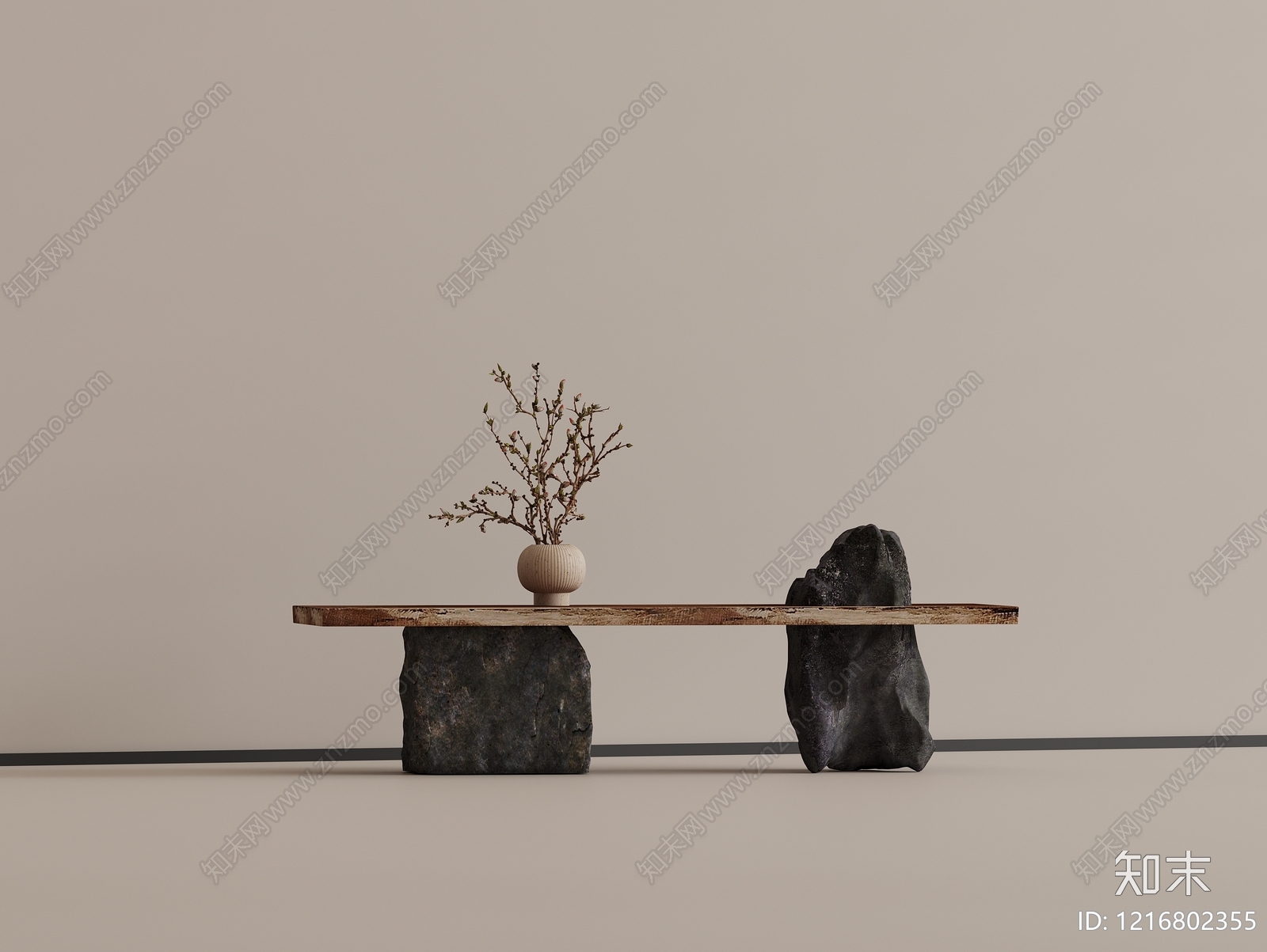 中式餐桌SU模型草图