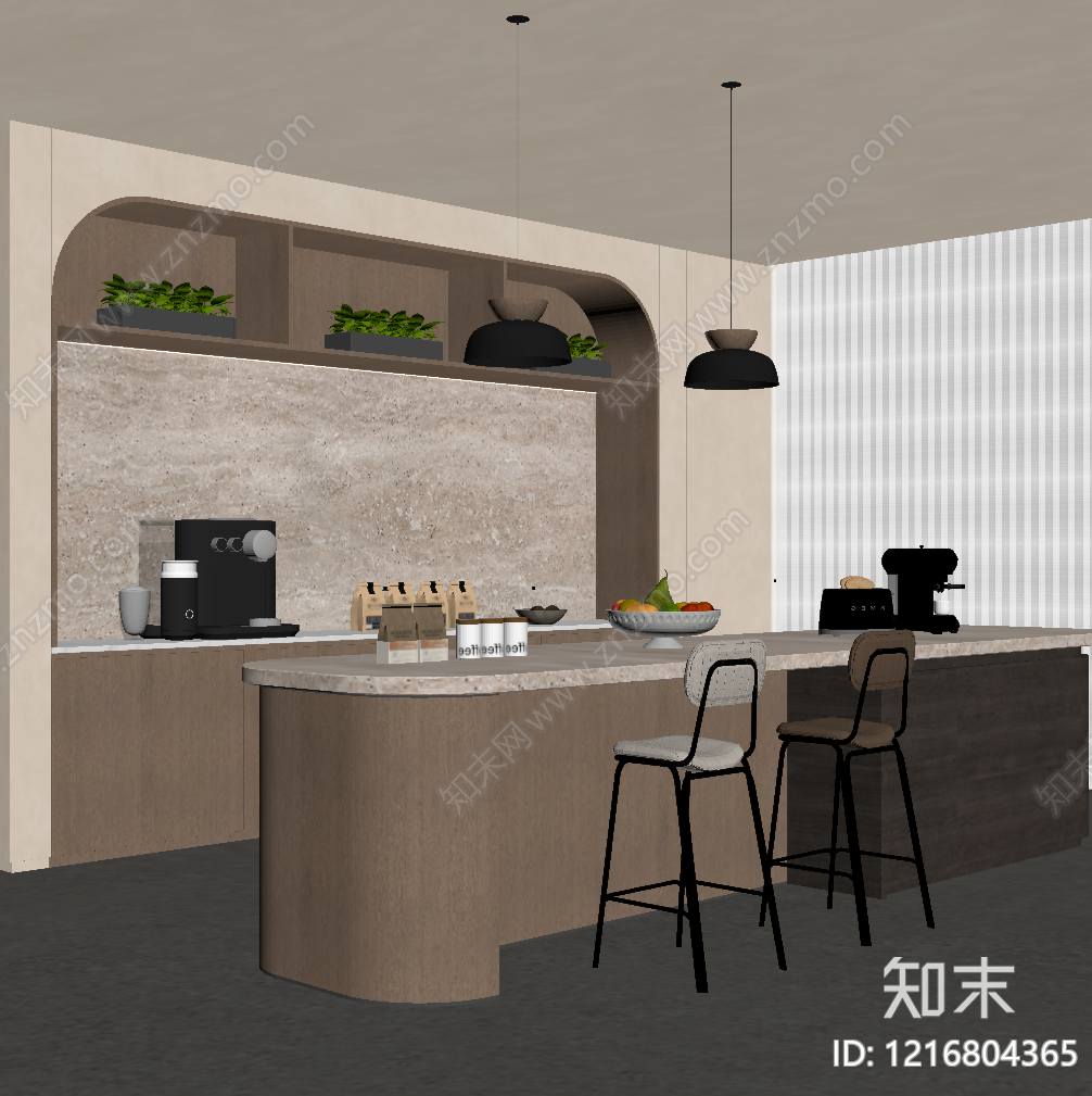 现代茶水间SU模型下载【ID:1216804365】