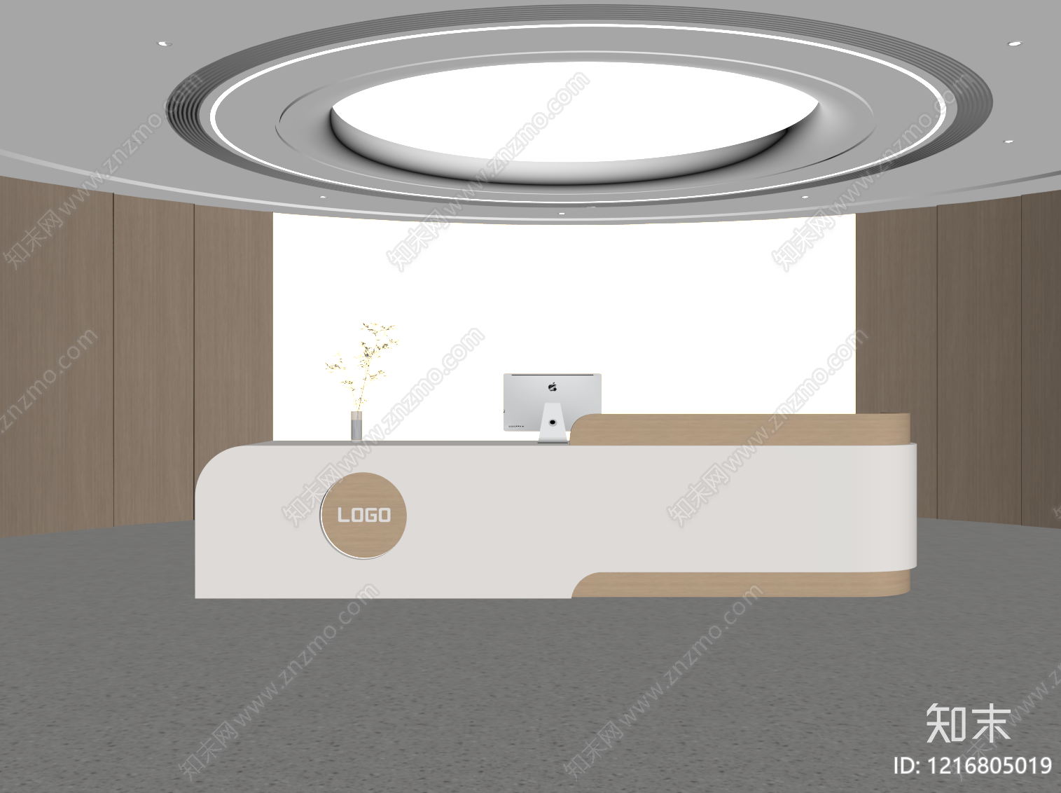 现代前台SU模型下载【ID:1216805019】