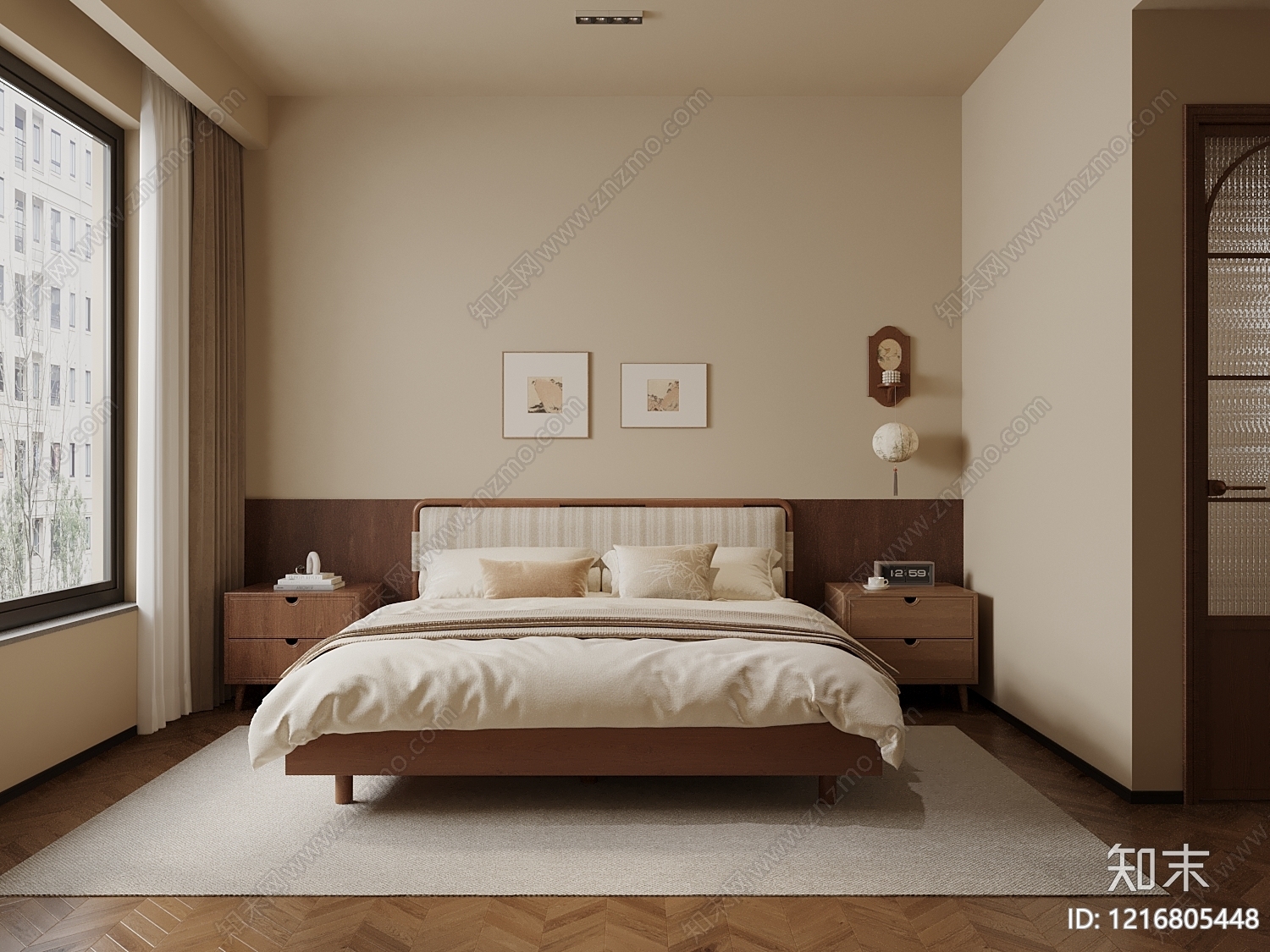 中古主卧SU模型下载【ID:1216805448】