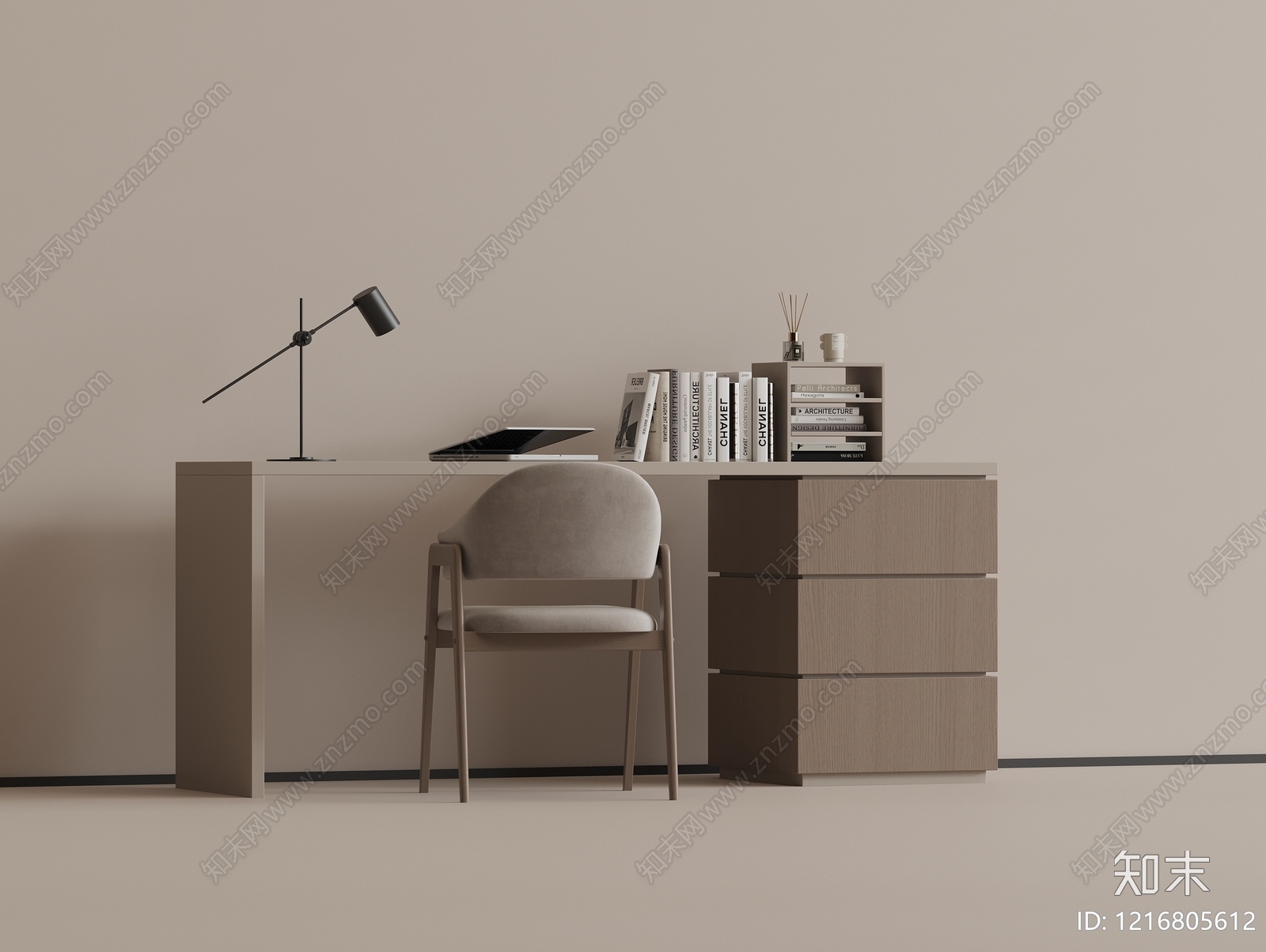 极简书桌3D模型下载【ID:1216805612】