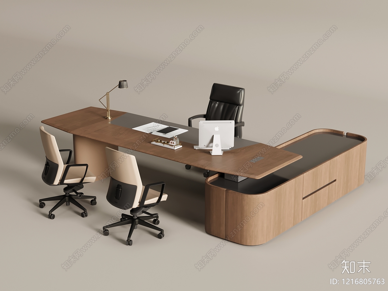 现代简约办公桌3D模型下载【ID:1216805763】