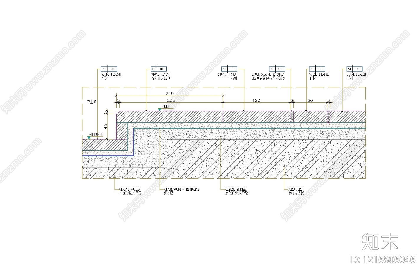 门槛石节点施工图下载【ID:1216806046】