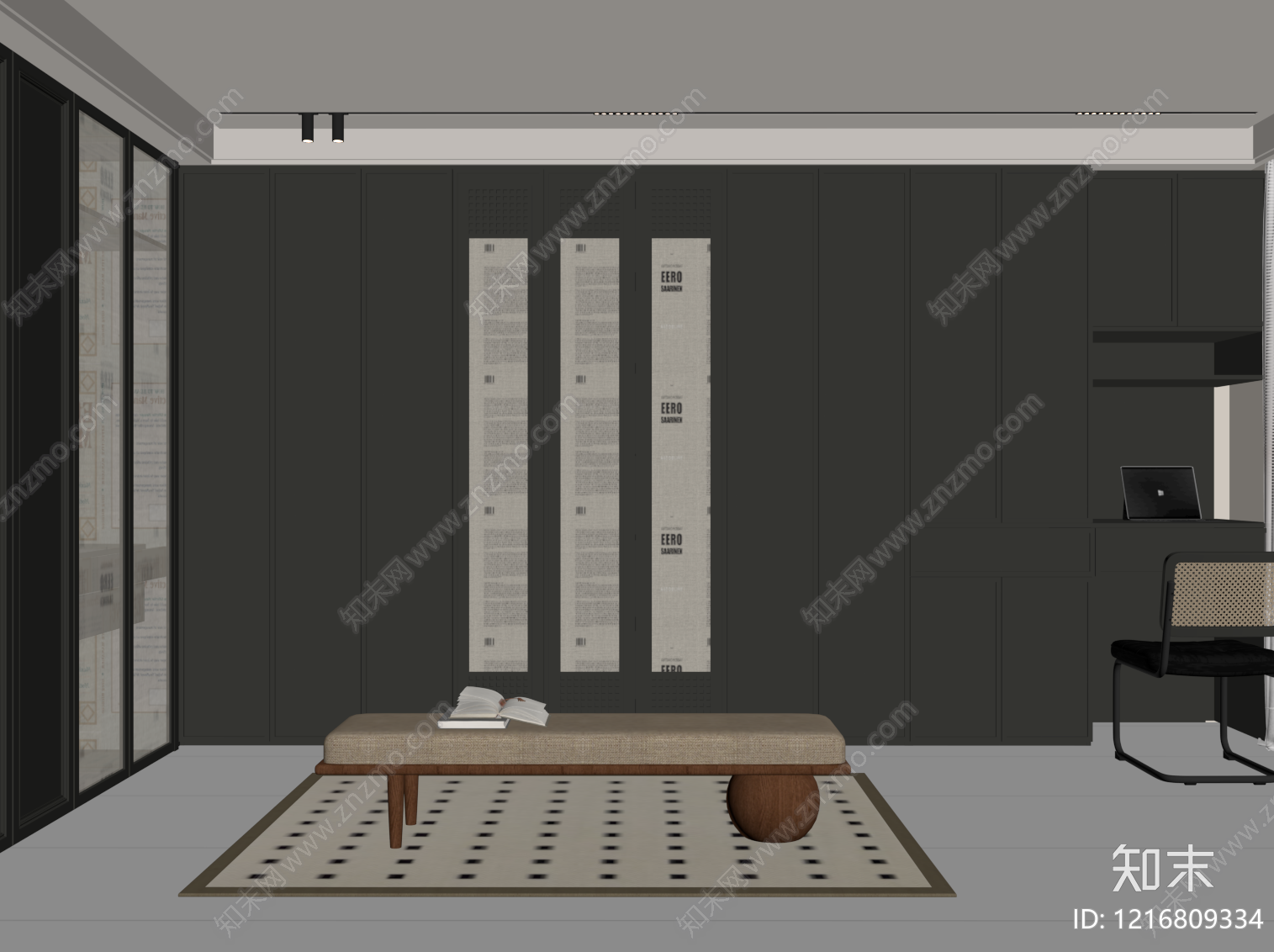 中古风衣帽间SU模型下载【ID:1216809334】