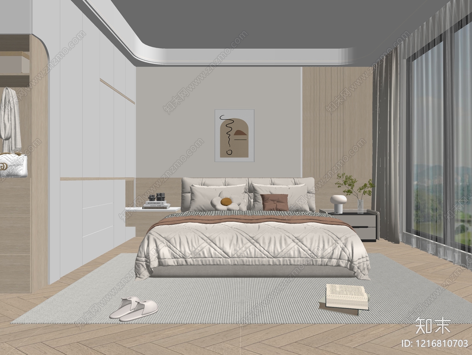 现代主卧SU模型下载【ID:1216810703】
