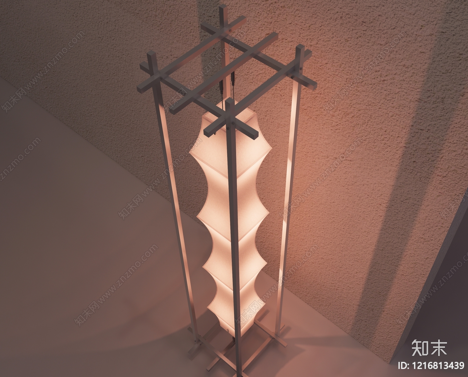 新中式落地灯3D模型下载【ID:1216813439】