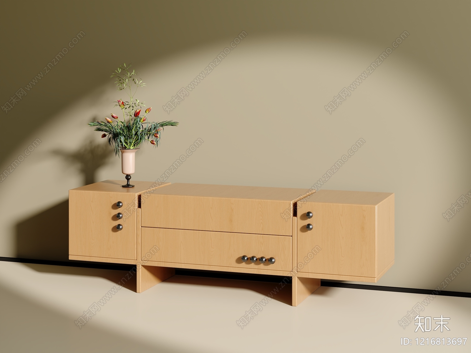 现代简约电视柜3D模型下载【ID:1216813697】