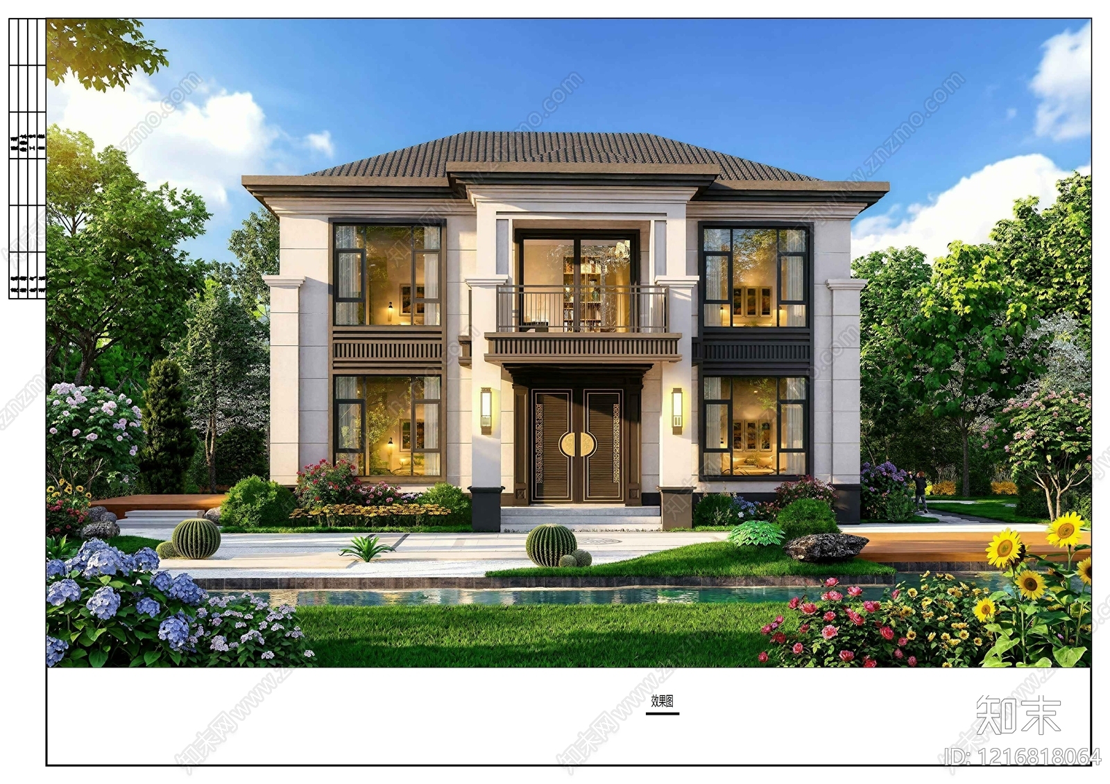 现代别墅建筑施工图下载【ID:1216818064】