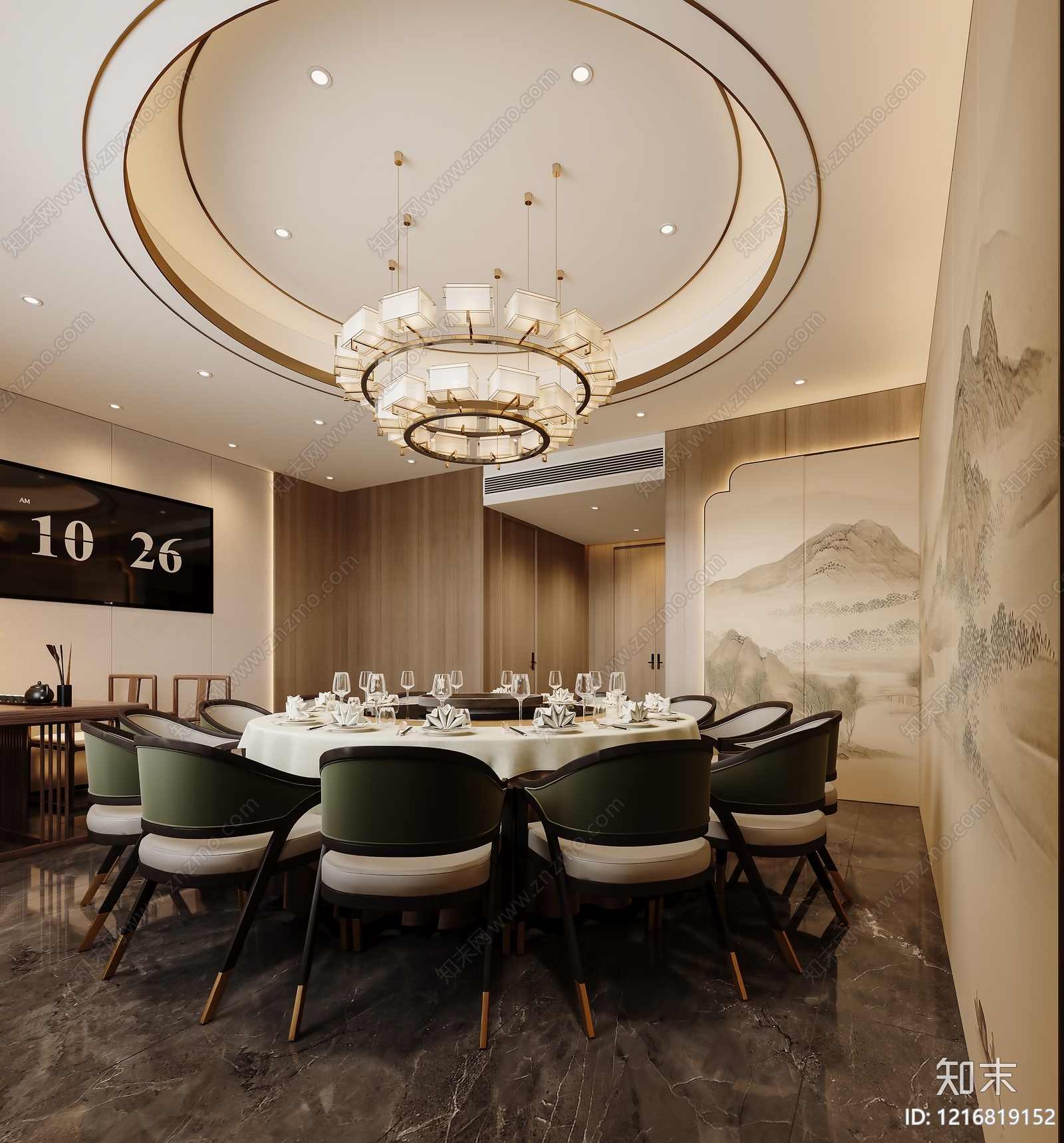 新中式包厢3D模型下载【ID:1216819152】