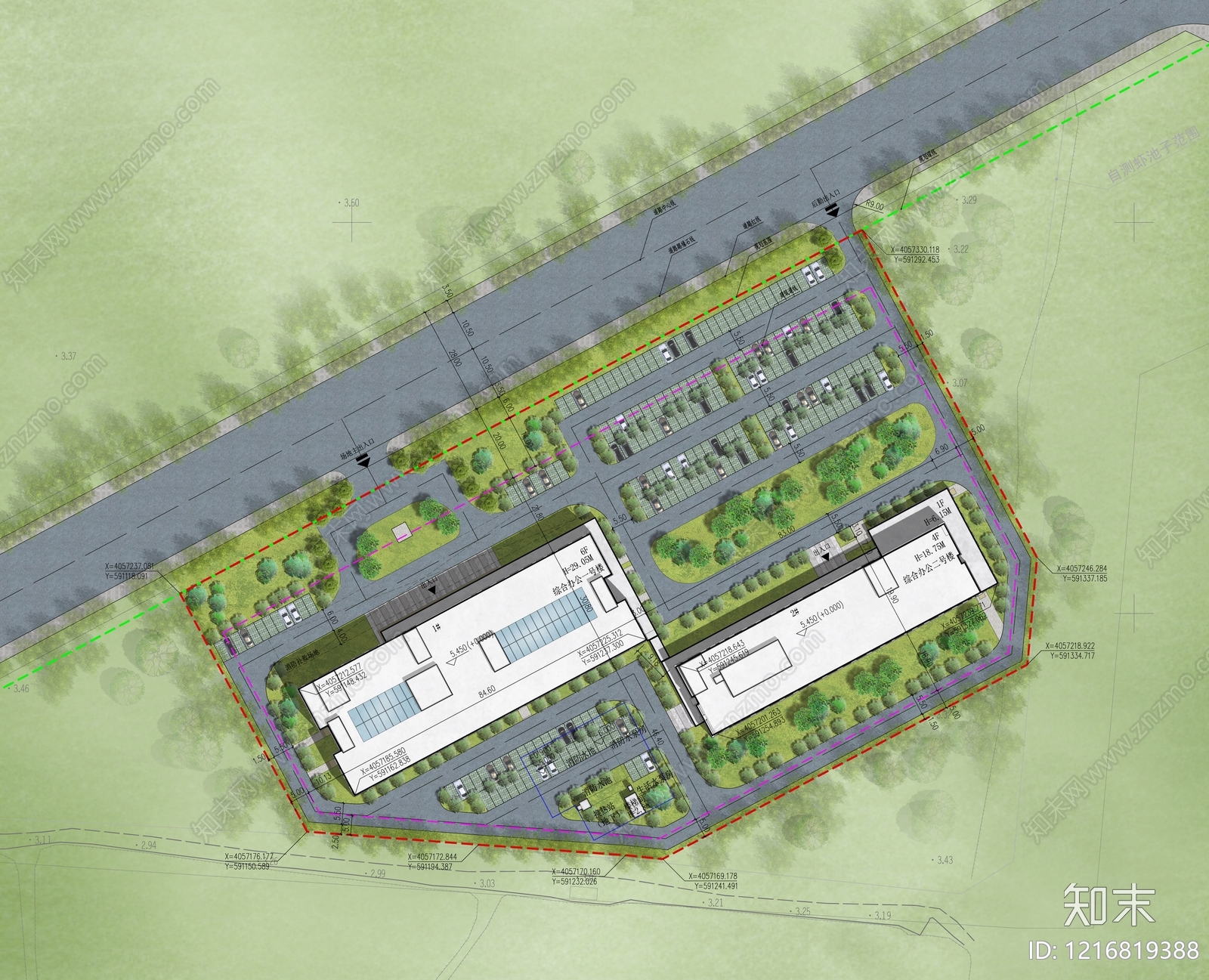 现代办公楼建筑施工图下载【ID:1216819388】
