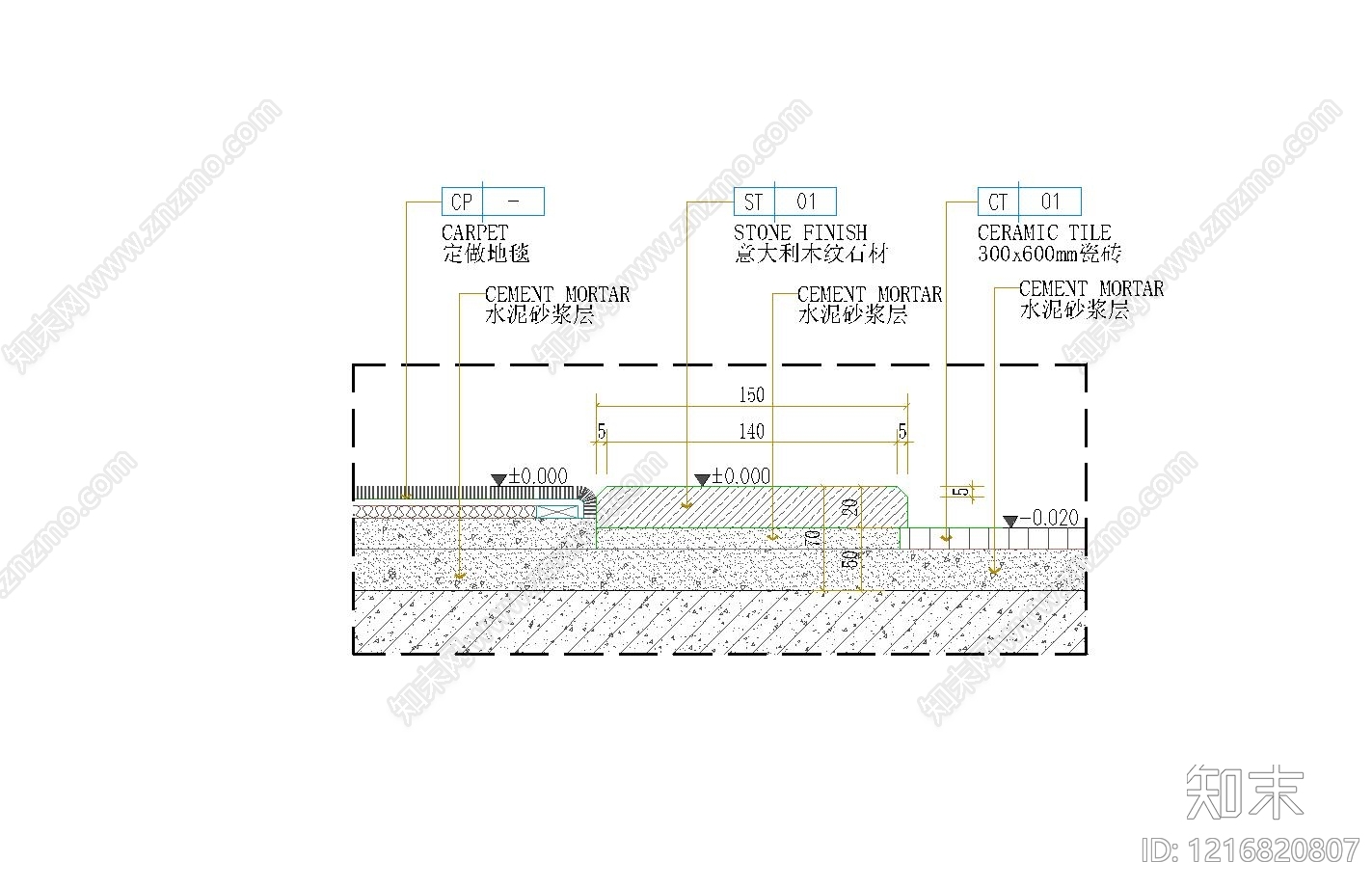 门槛石节点施工图下载【ID:1216820807】