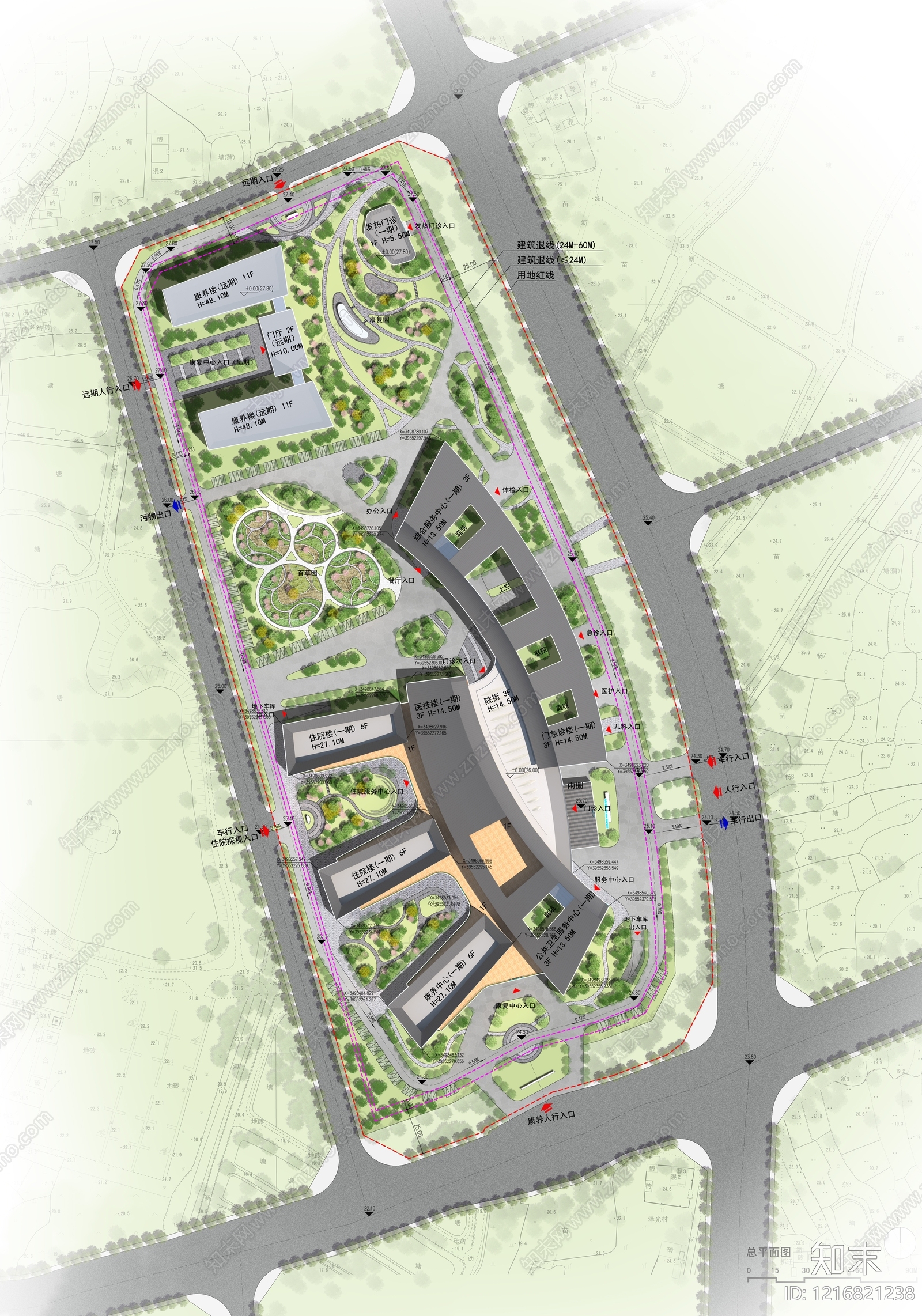 新中式医院建筑施工图下载【ID:1216821238】