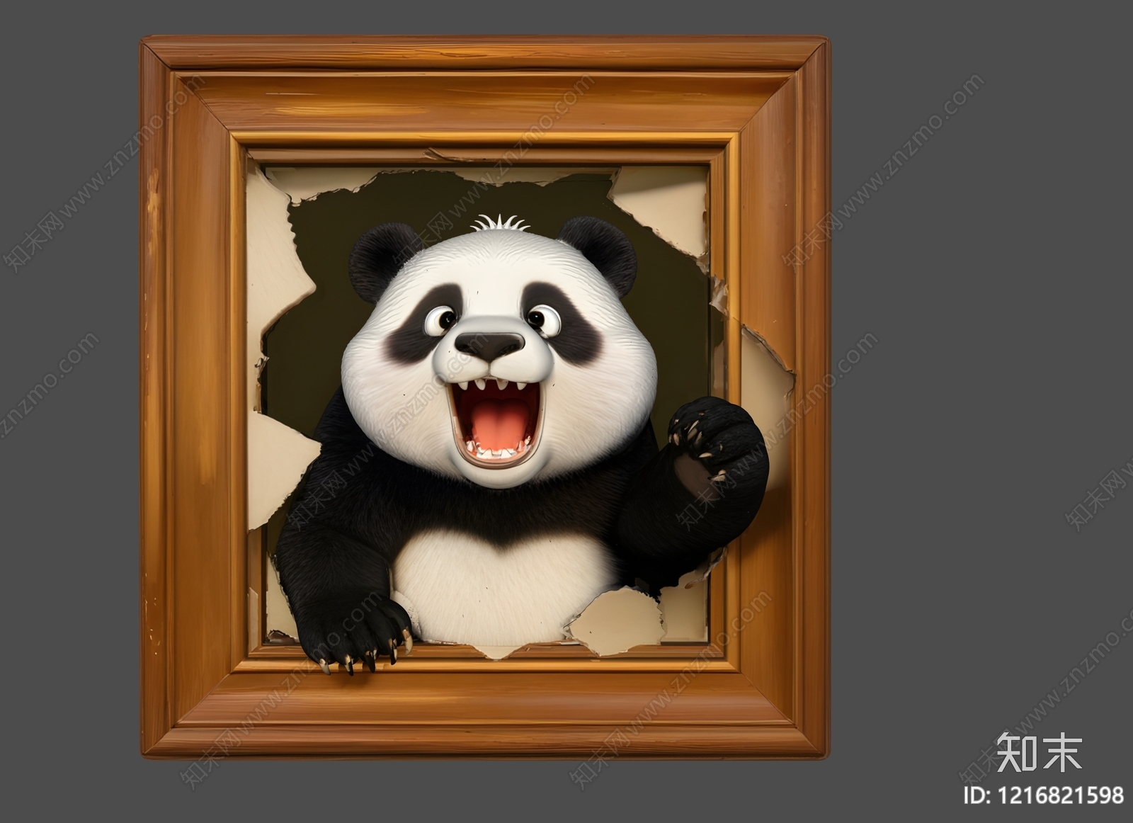 卡通写实风画框SU模型草图