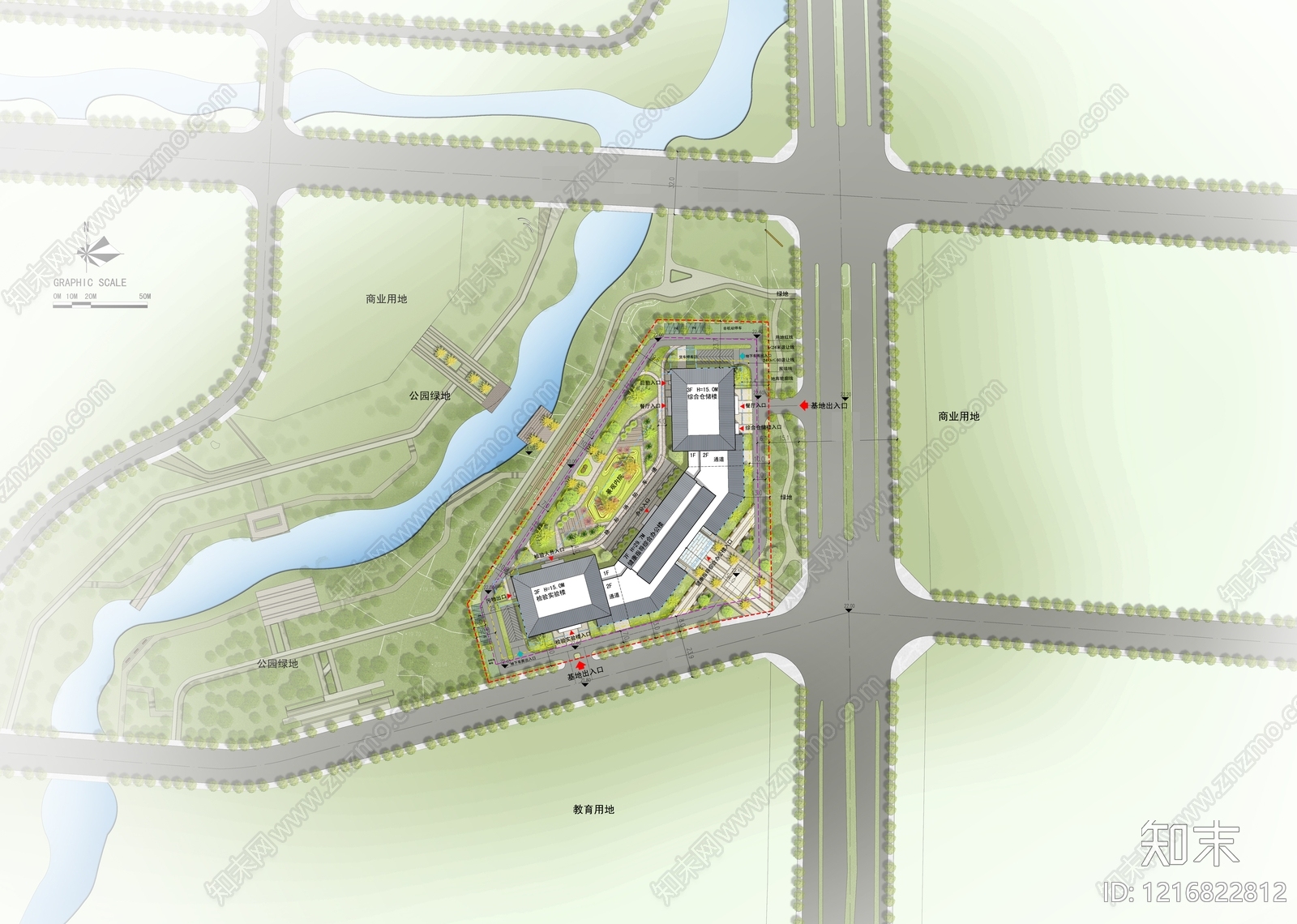新中式办公楼建筑施工图下载【ID:1216822812】