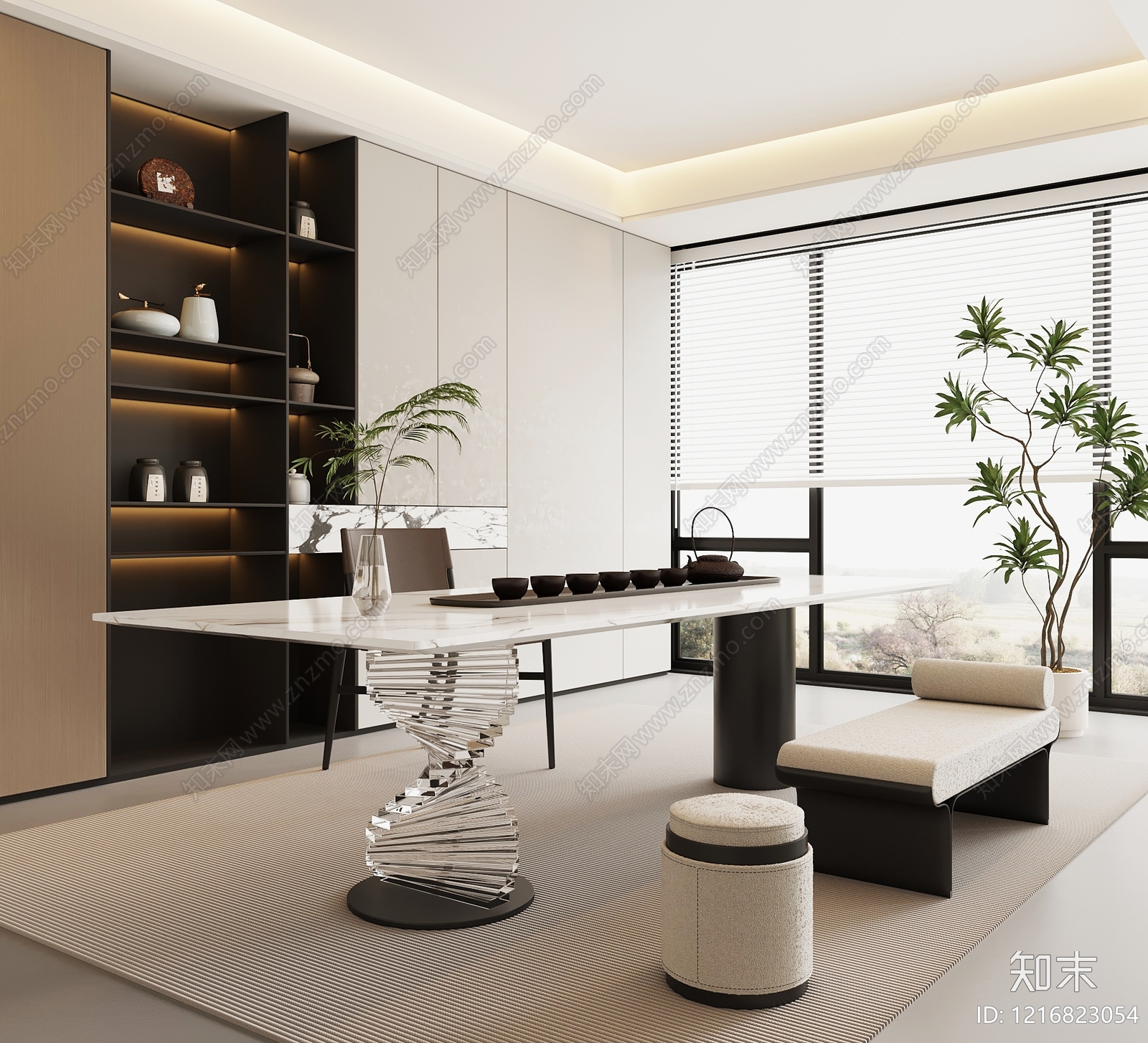 现代茶室SU模型下载【ID:1216823054】