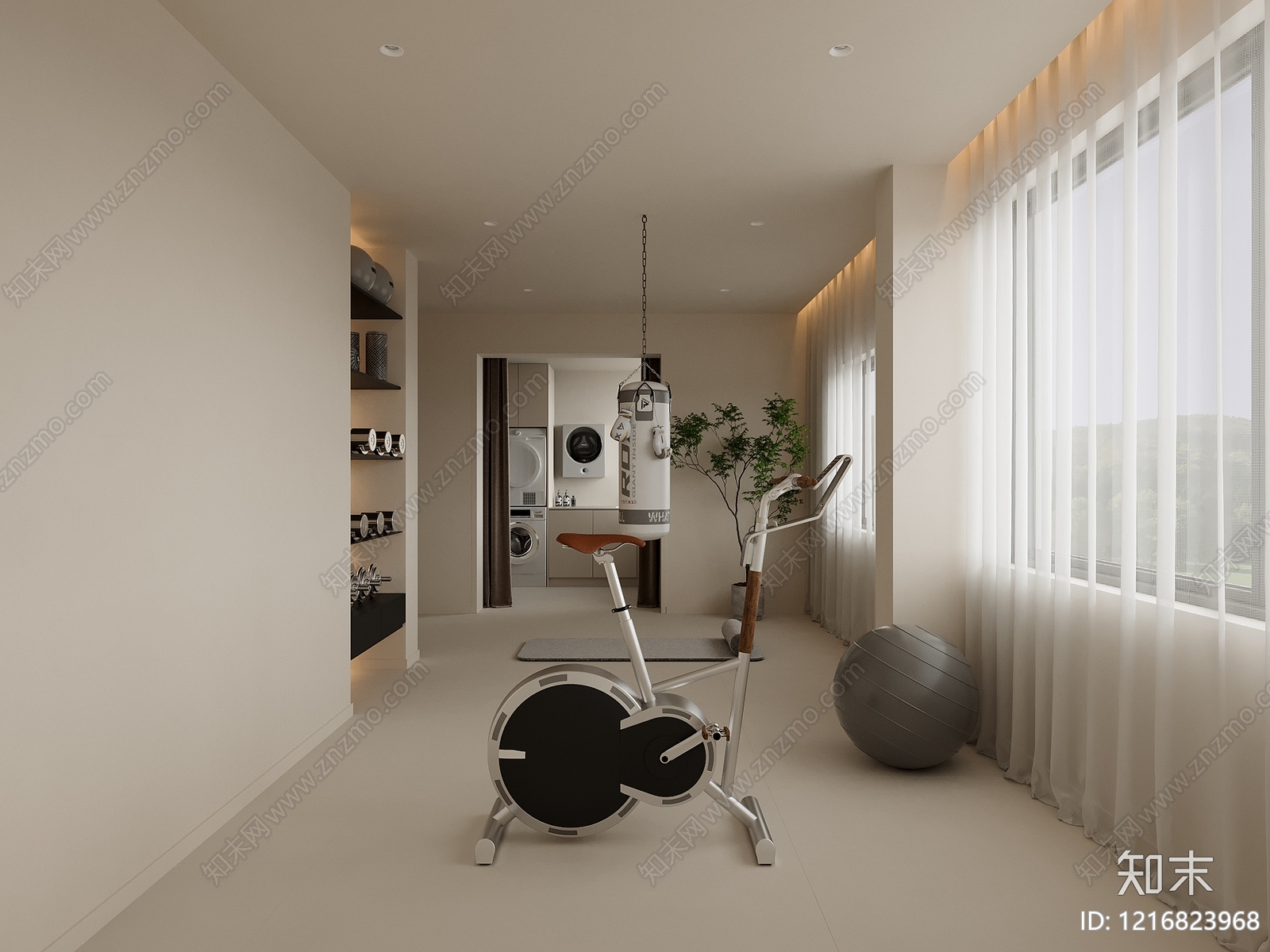 现代简约健身房3D模型下载【ID:1216823968】