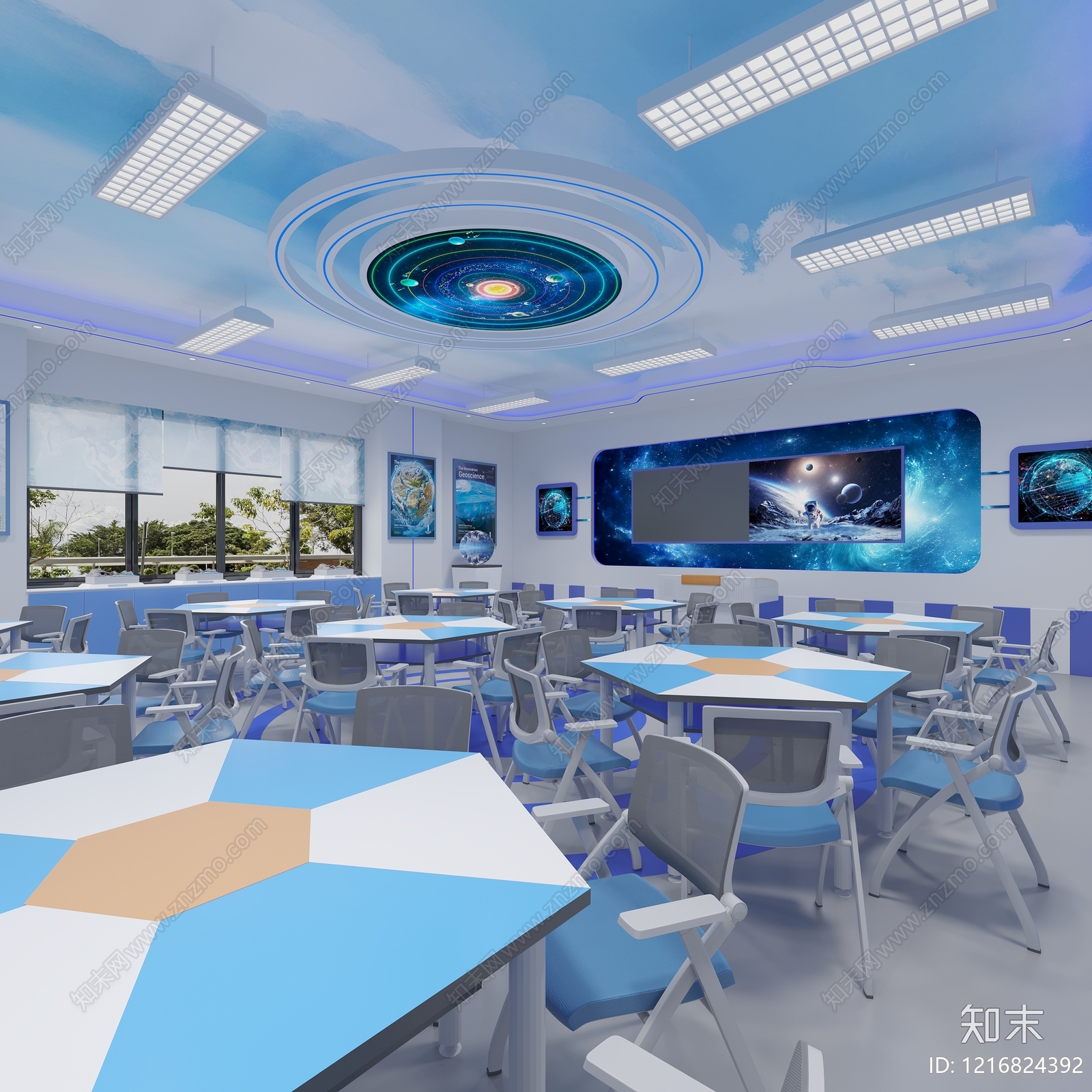 科技风教室3D模型下载【ID:1216824392】