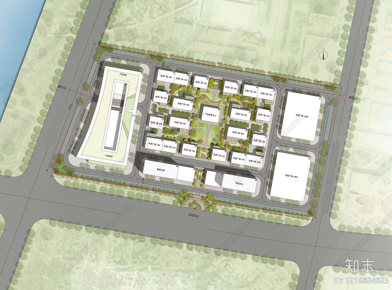 现代产业园建筑施工图下载【ID:1216824925】