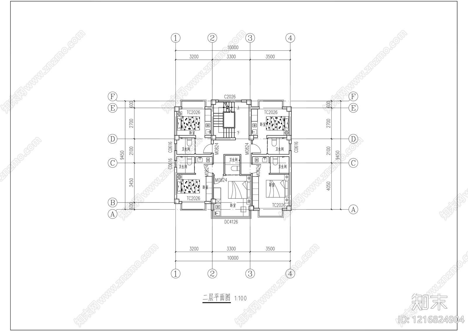 中式别墅建筑施工图下载【ID:1216824904】