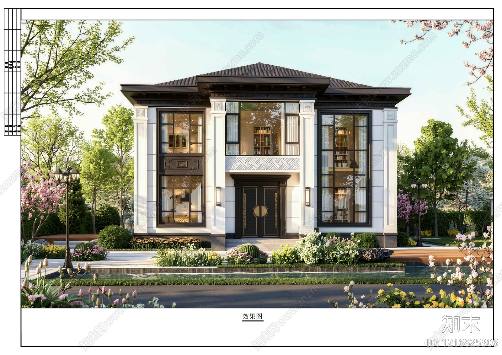 现代别墅建筑施工图下载【ID:1216825306】