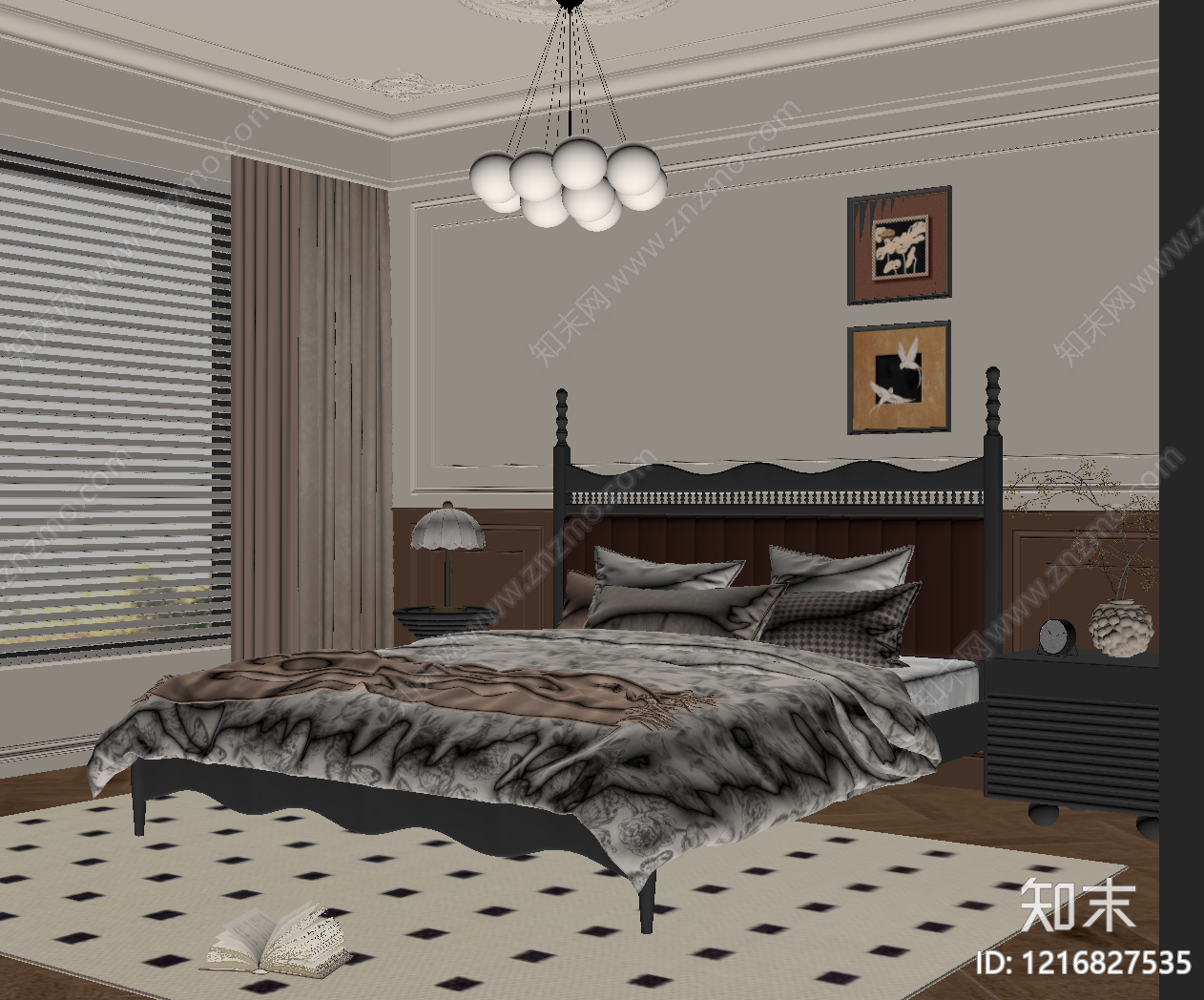 法式主卧SU模型下载【ID:1216827535】
