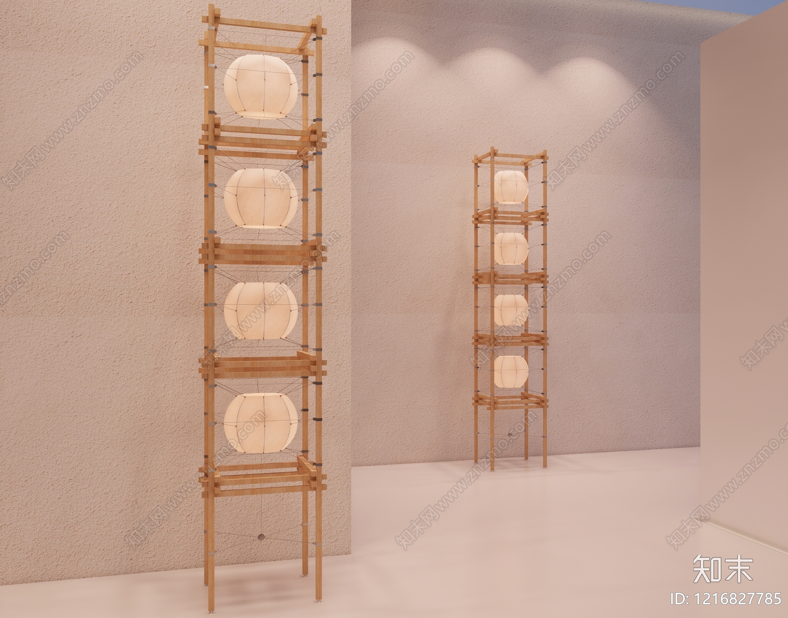 新中式落地灯3D模型下载【ID:1216827785】