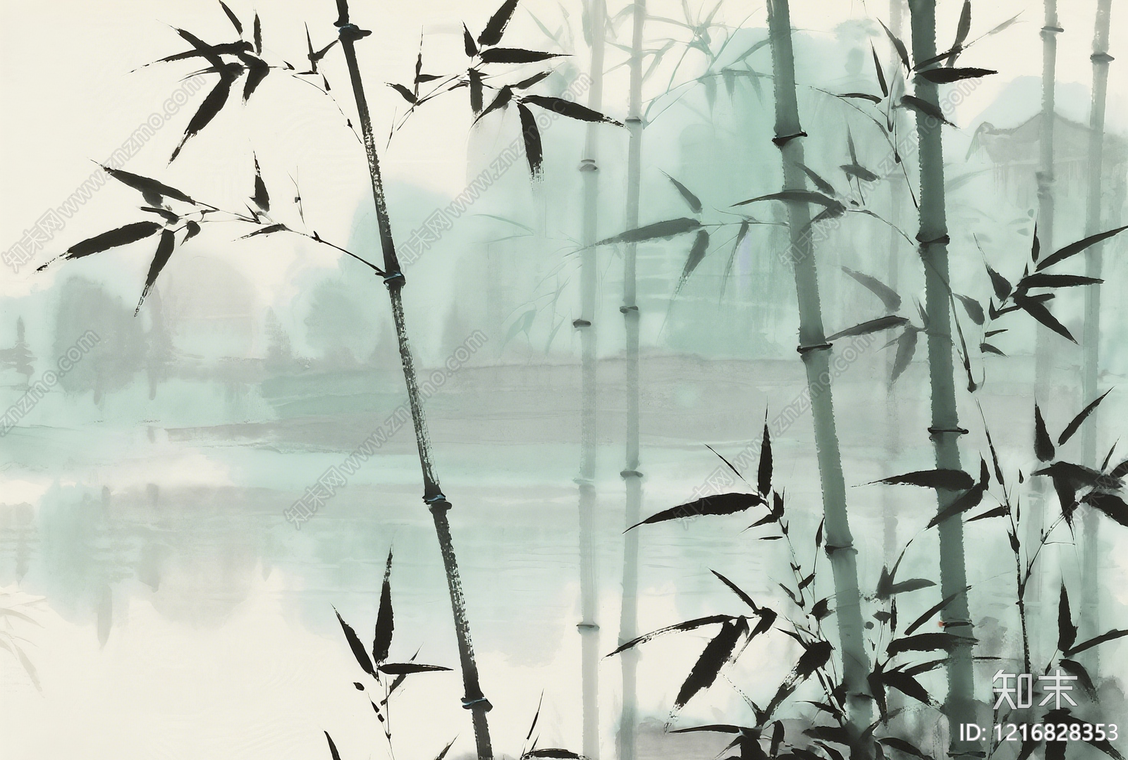 新中式水墨画贴图下载【ID:1216828353】