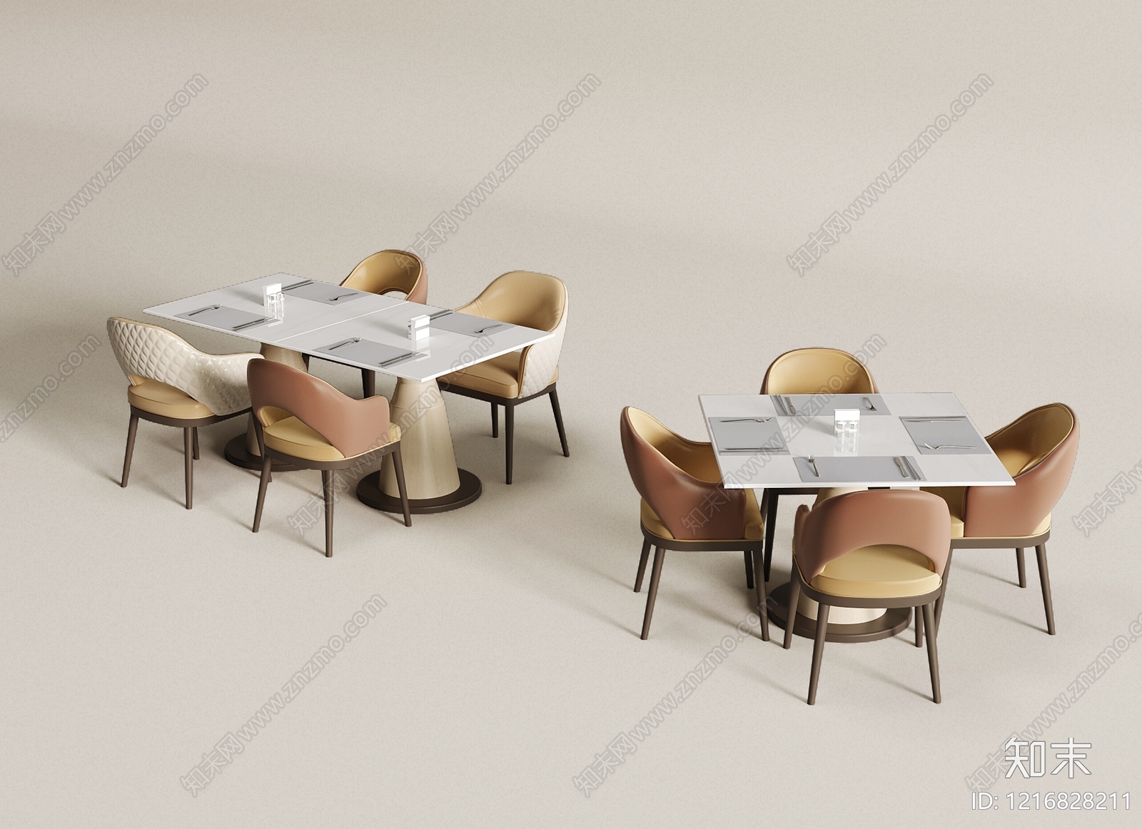 现代餐桌椅3D模型下载【ID:1216828211】