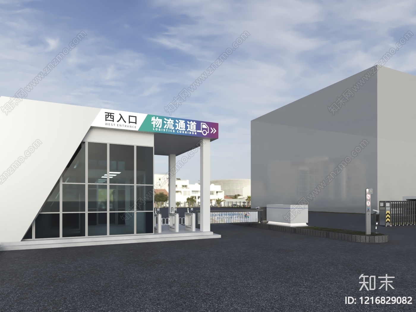 现代简约门卫室3D模型下载【ID:1216829082】