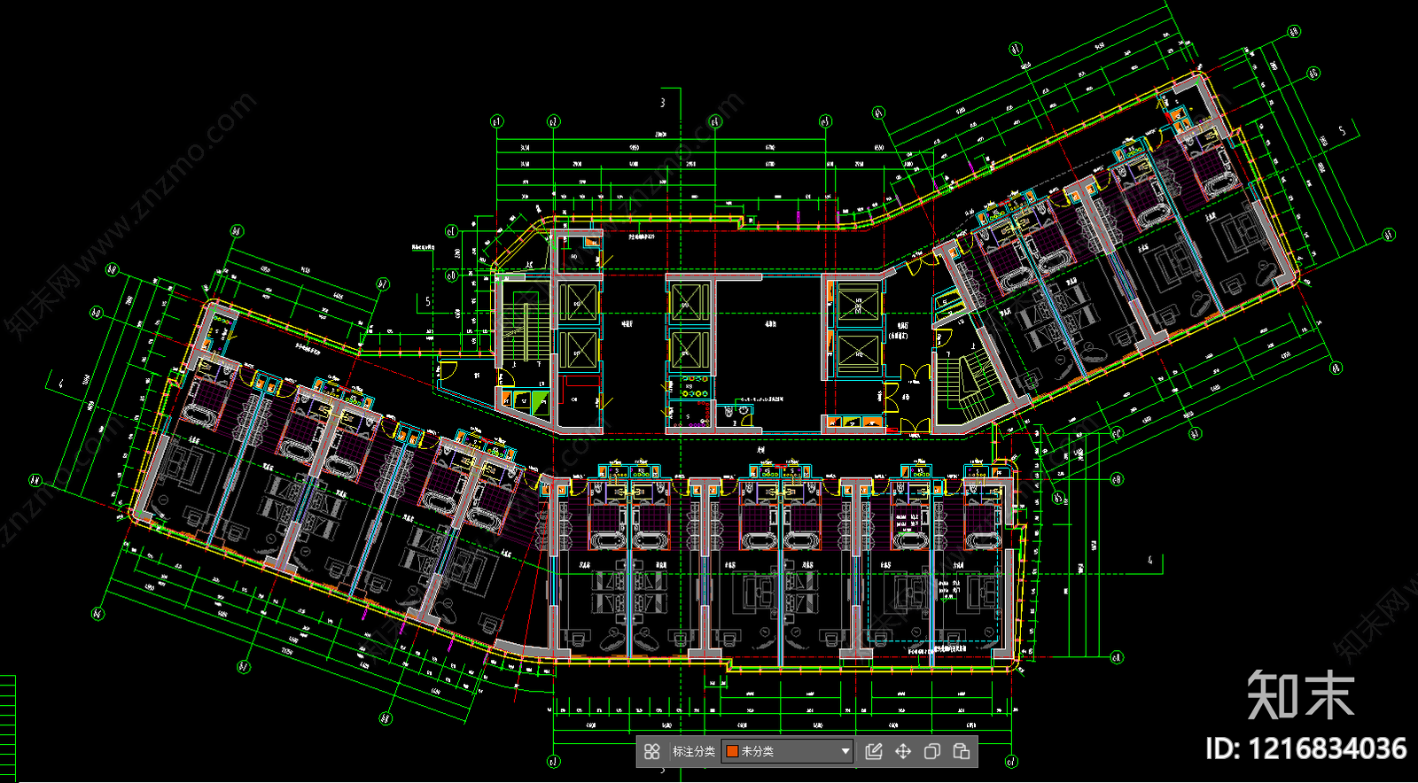 现代酒店建筑施工图下载【ID:1216834036】