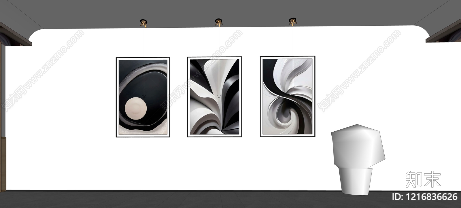 现代挂画SU模型下载【ID:1216836626】
