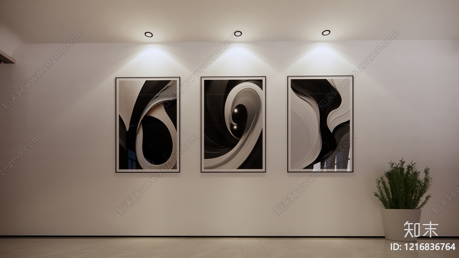 现代挂画SU模型下载【ID:1216836764】