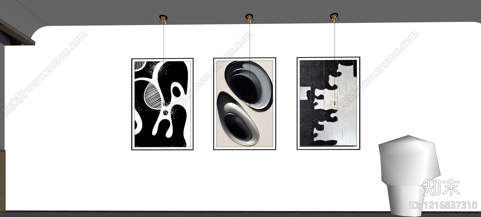 现代简约挂画SU模型下载【ID:1216837310】