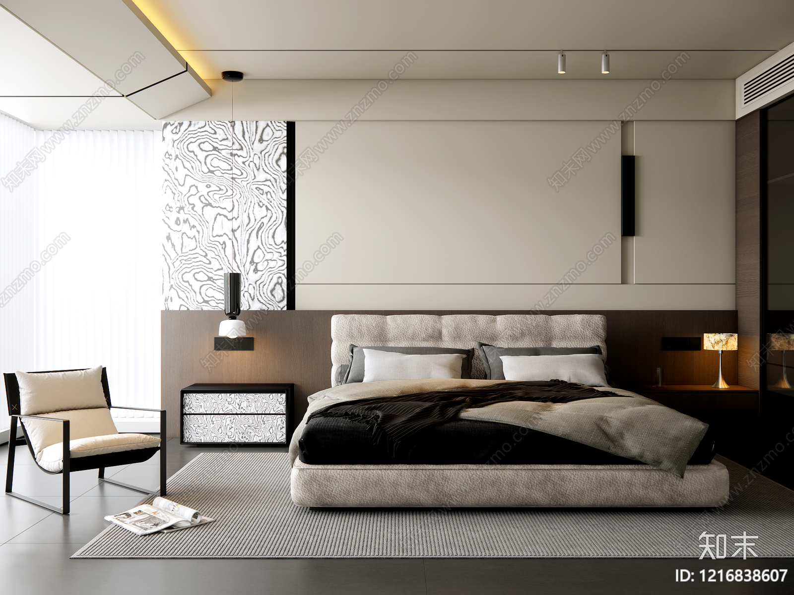 意式主卧SU模型下载【ID:1216838607】