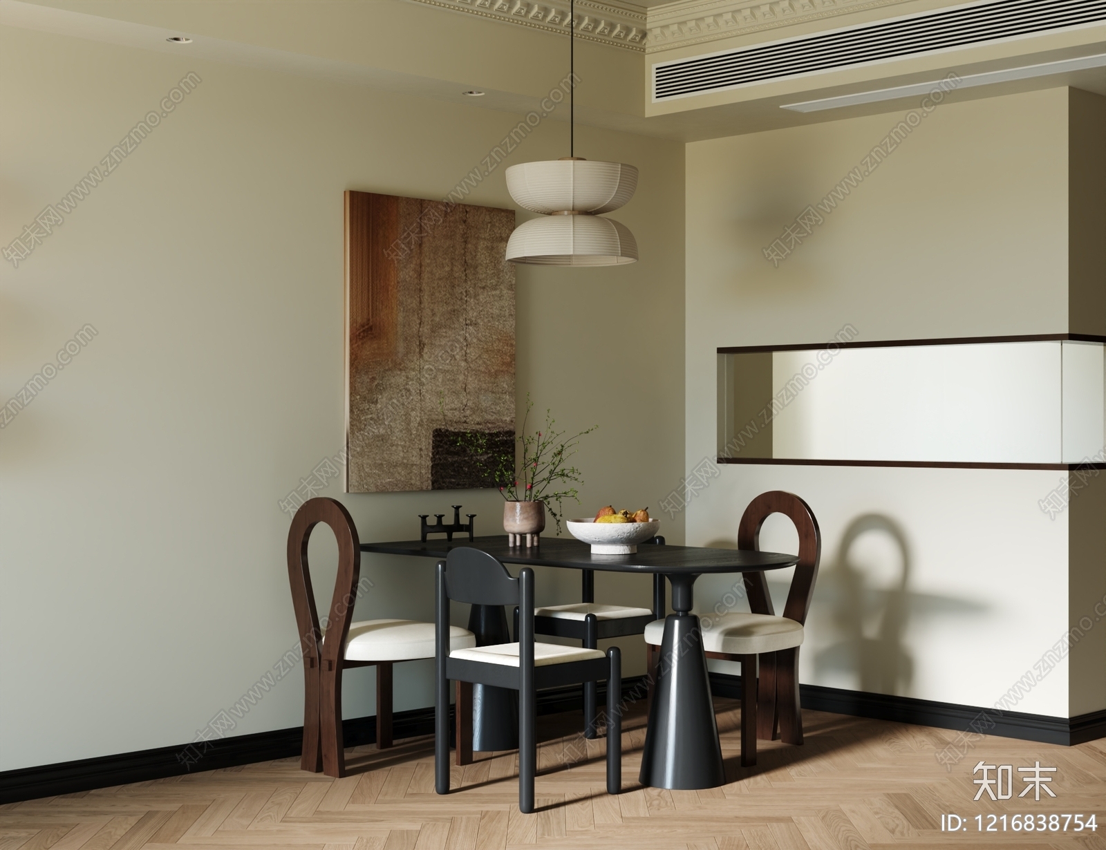 中古风家居餐厅3D模型下载【ID:1216838754】