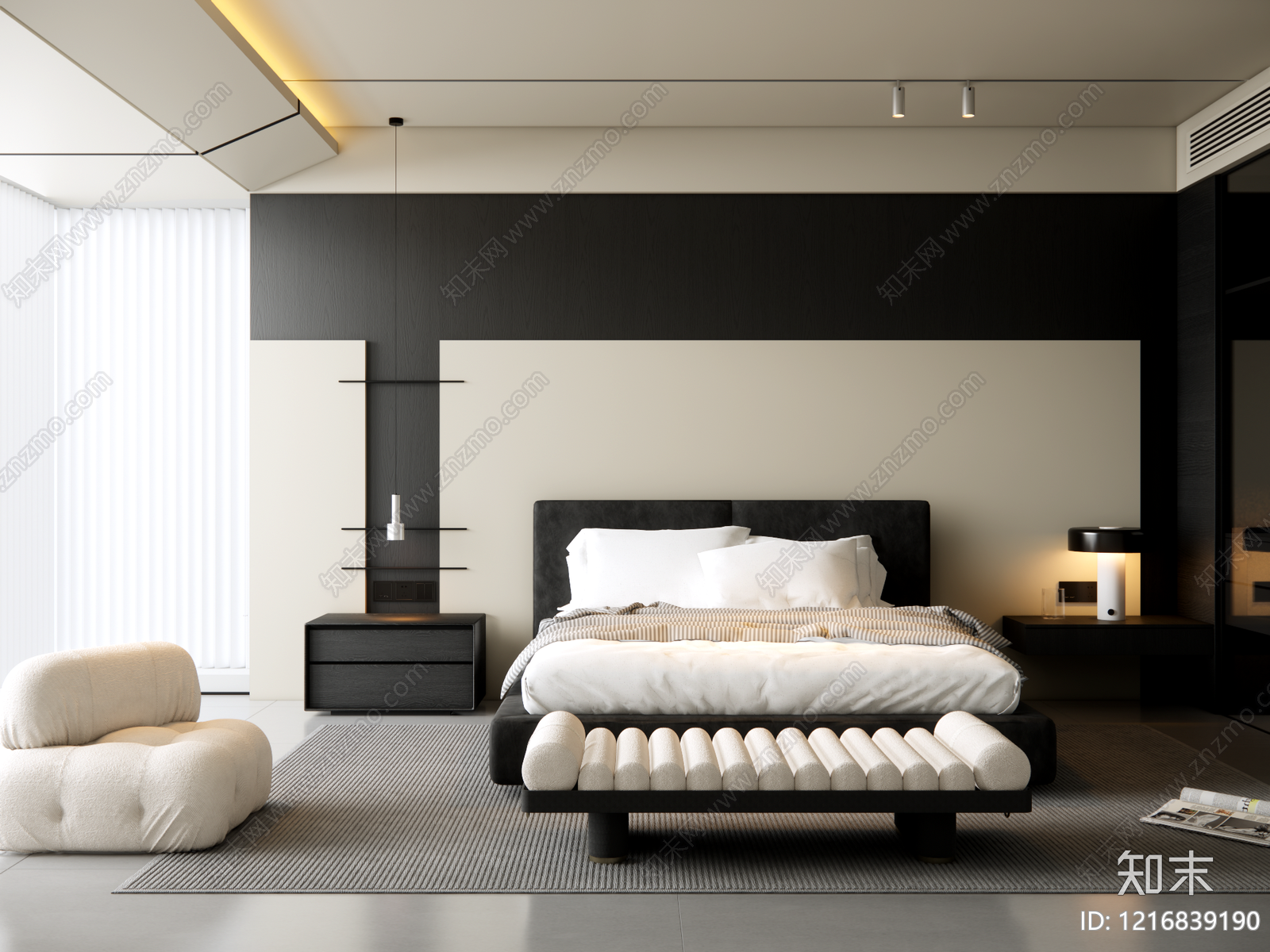 意式主卧SU模型下载【ID:1216839190】