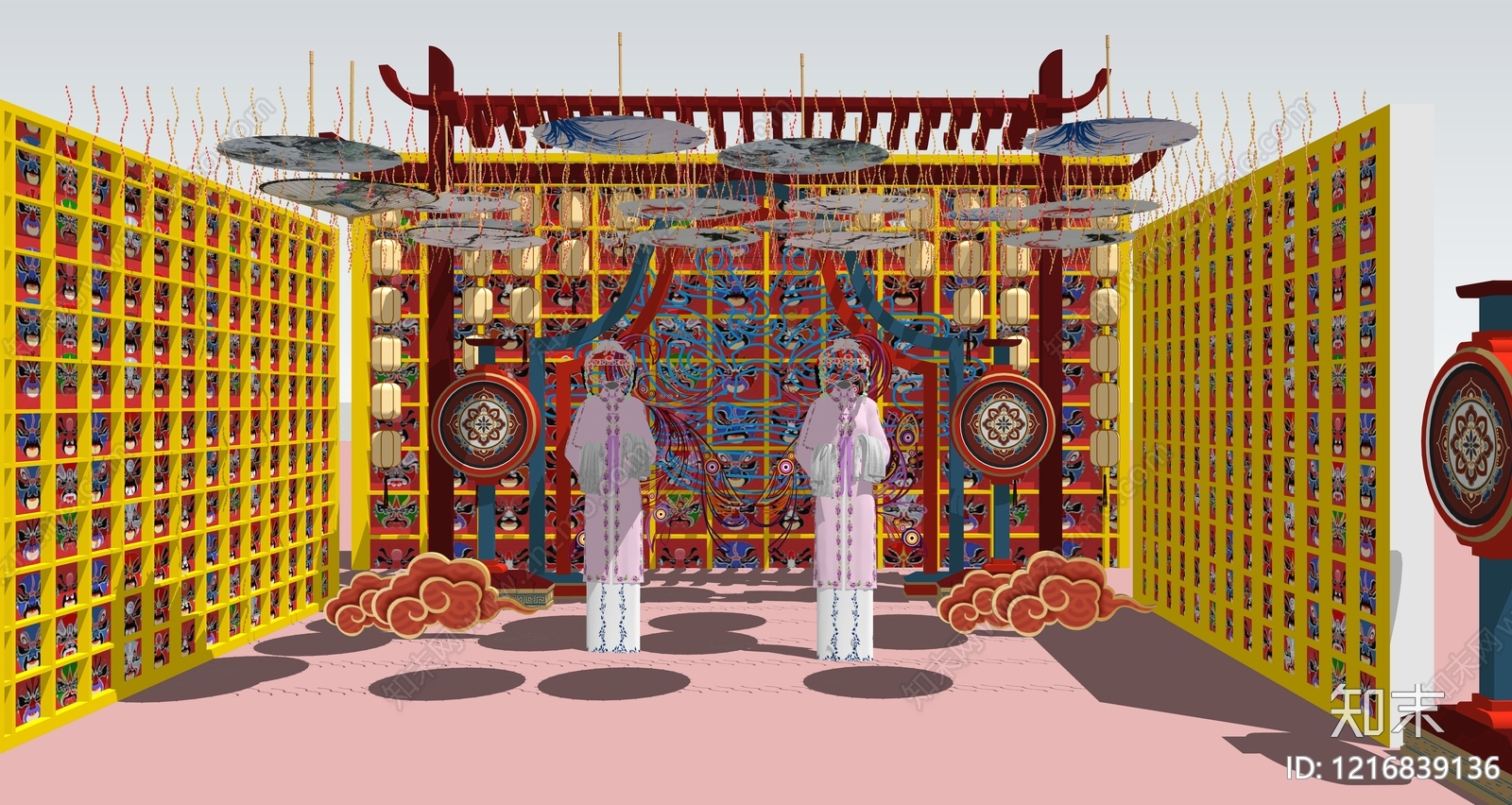 新中式元宵灯会SU模型下载【ID:1216839136】