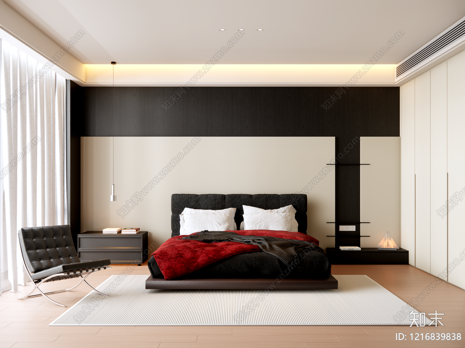 意式主卧SU模型下载【ID:1216839838】