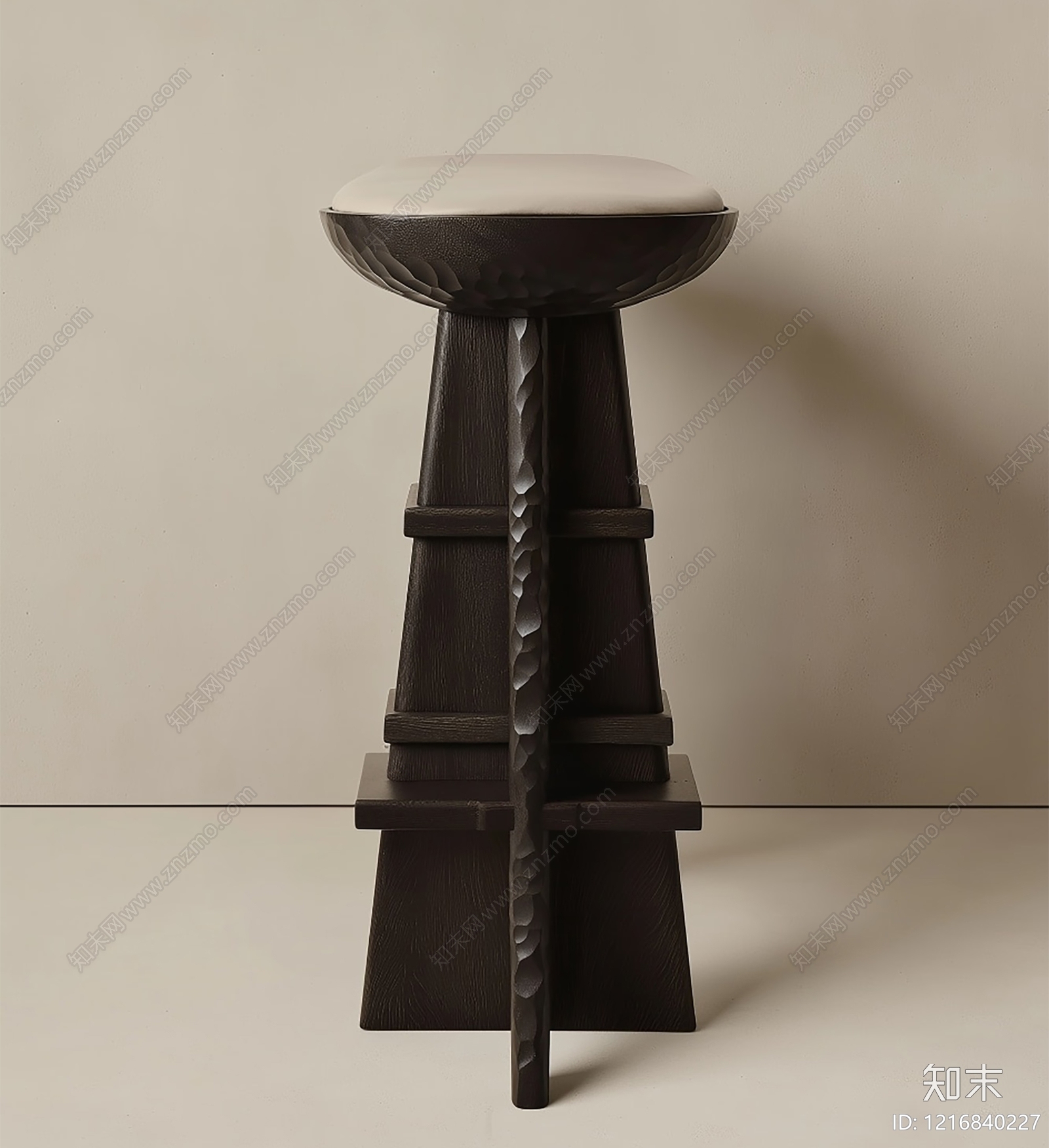 侘寂吧凳3D模型下载【ID:1216840227】